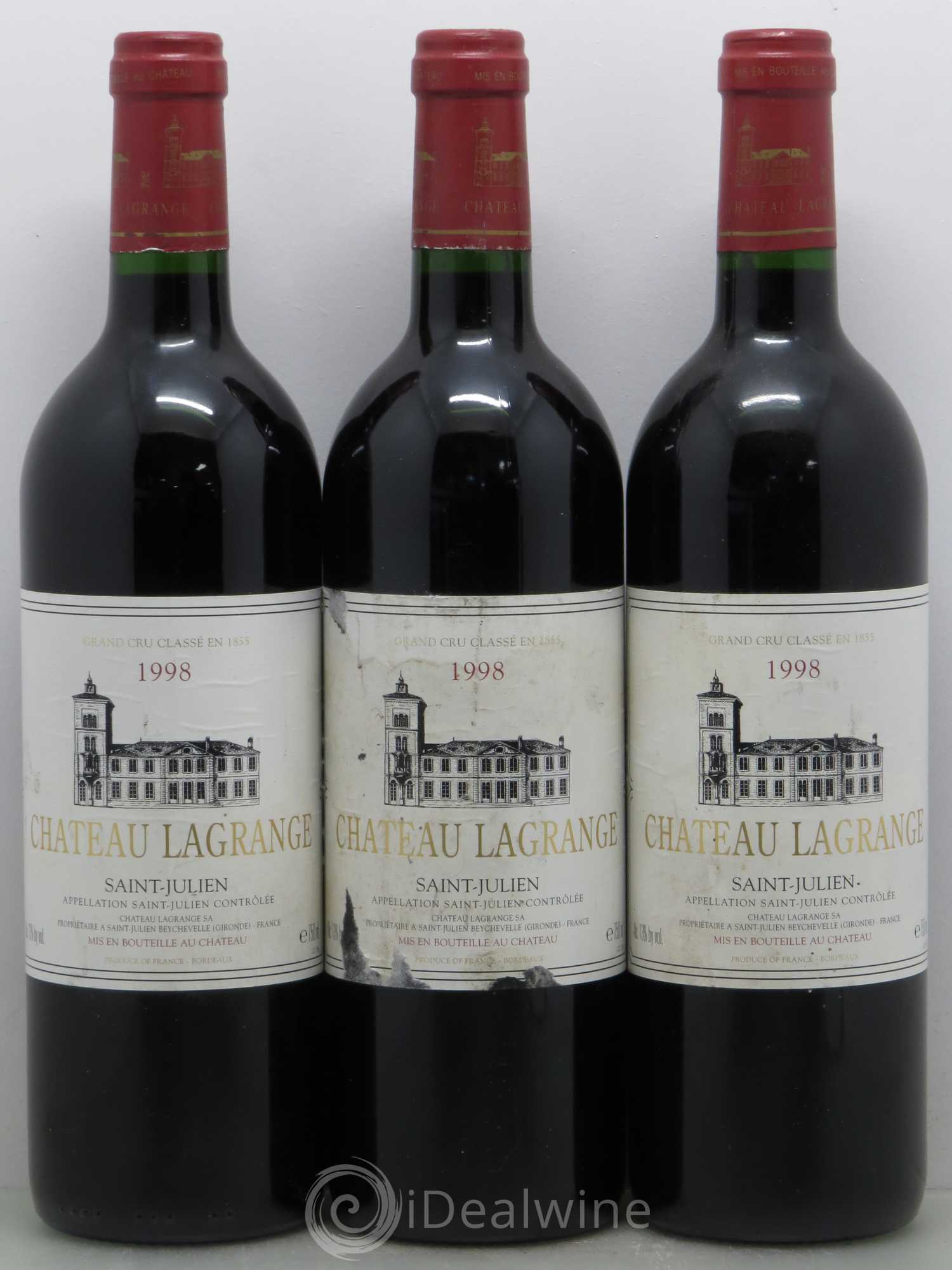 Château Lagrange 3ème Grand Cru Classé 1998 - Lot de 3 bouteilles - 0