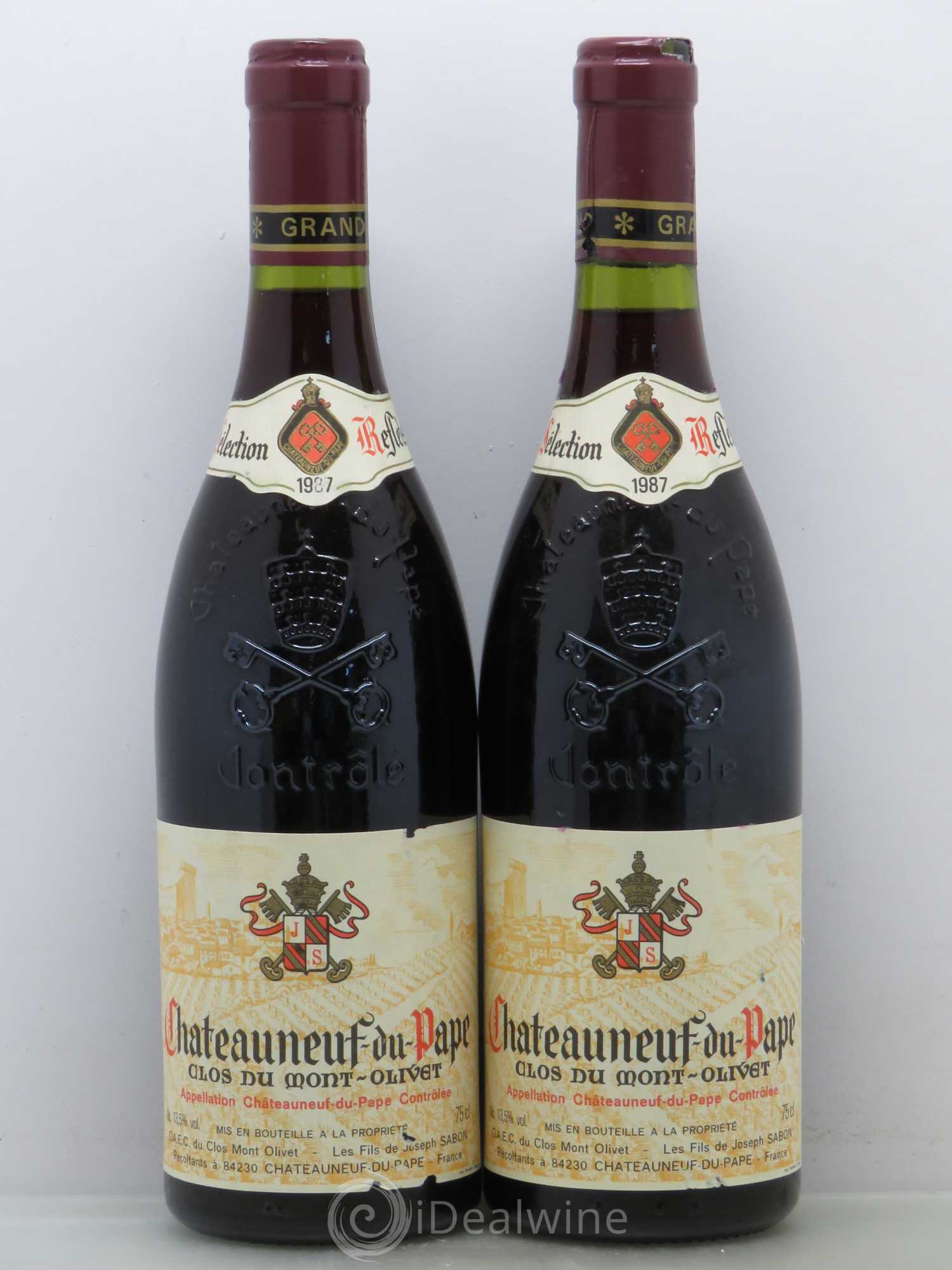 Châteauneuf-du-Pape Clos du Mont-Olivet 1987 - Lot de 2 bouteilles - 0