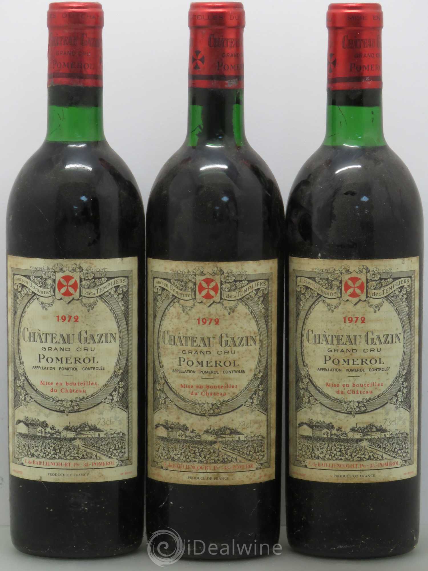 Château Gazin 1972 - Lot de 3 bouteilles - 0