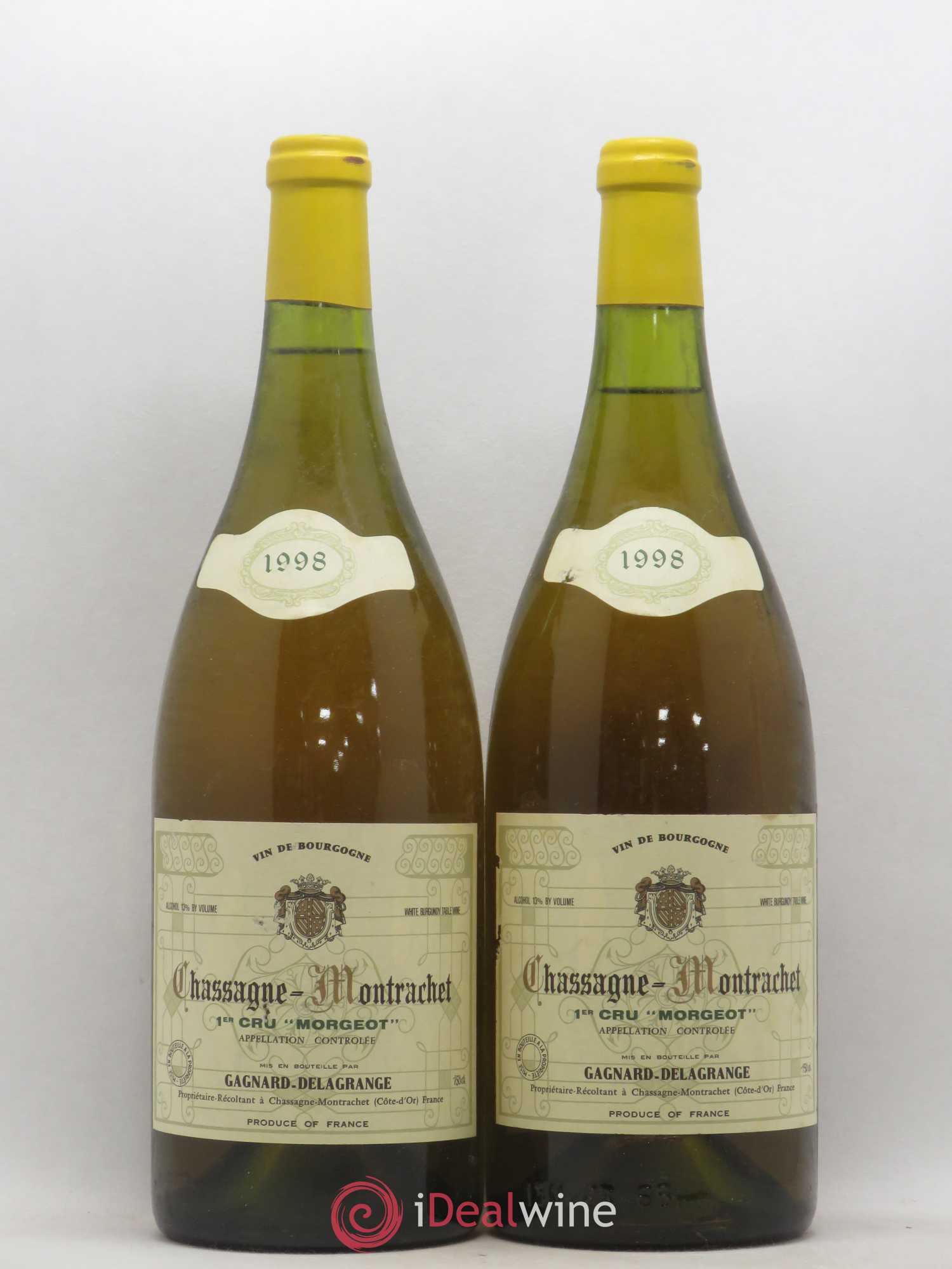 Chassagne-Montrachet 1er Cru Morgeot Gagnard Delagrange 1998 - Lot de 2 magnums - 0
