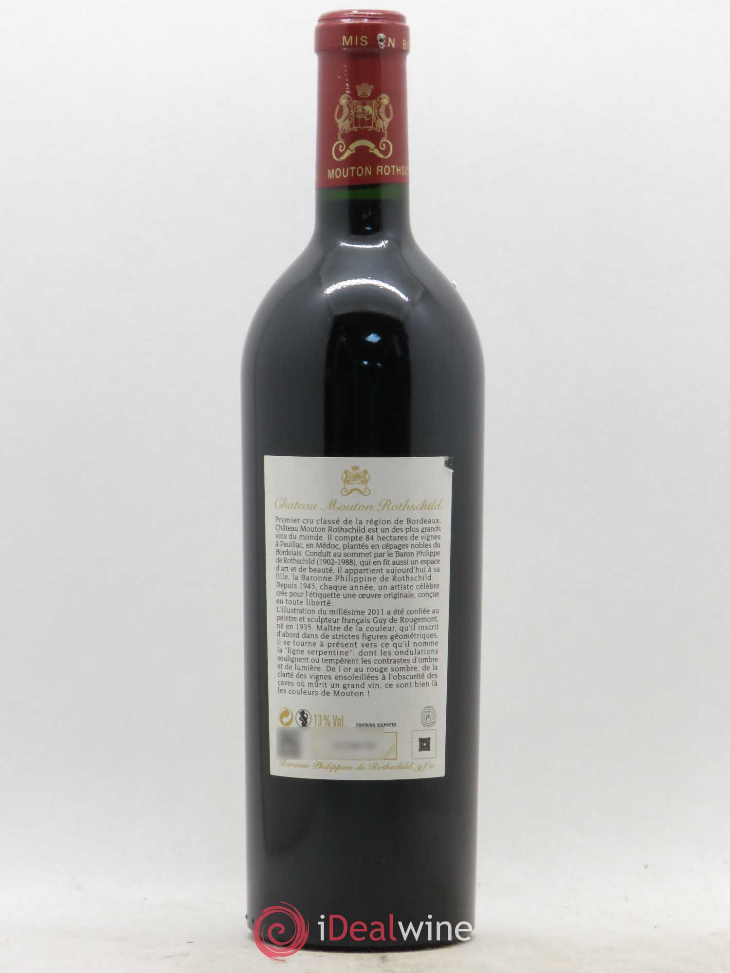 Château Mouton Rothschild 1er Grand Cru Classé 2011 - Lot de 1 bouteille - 1