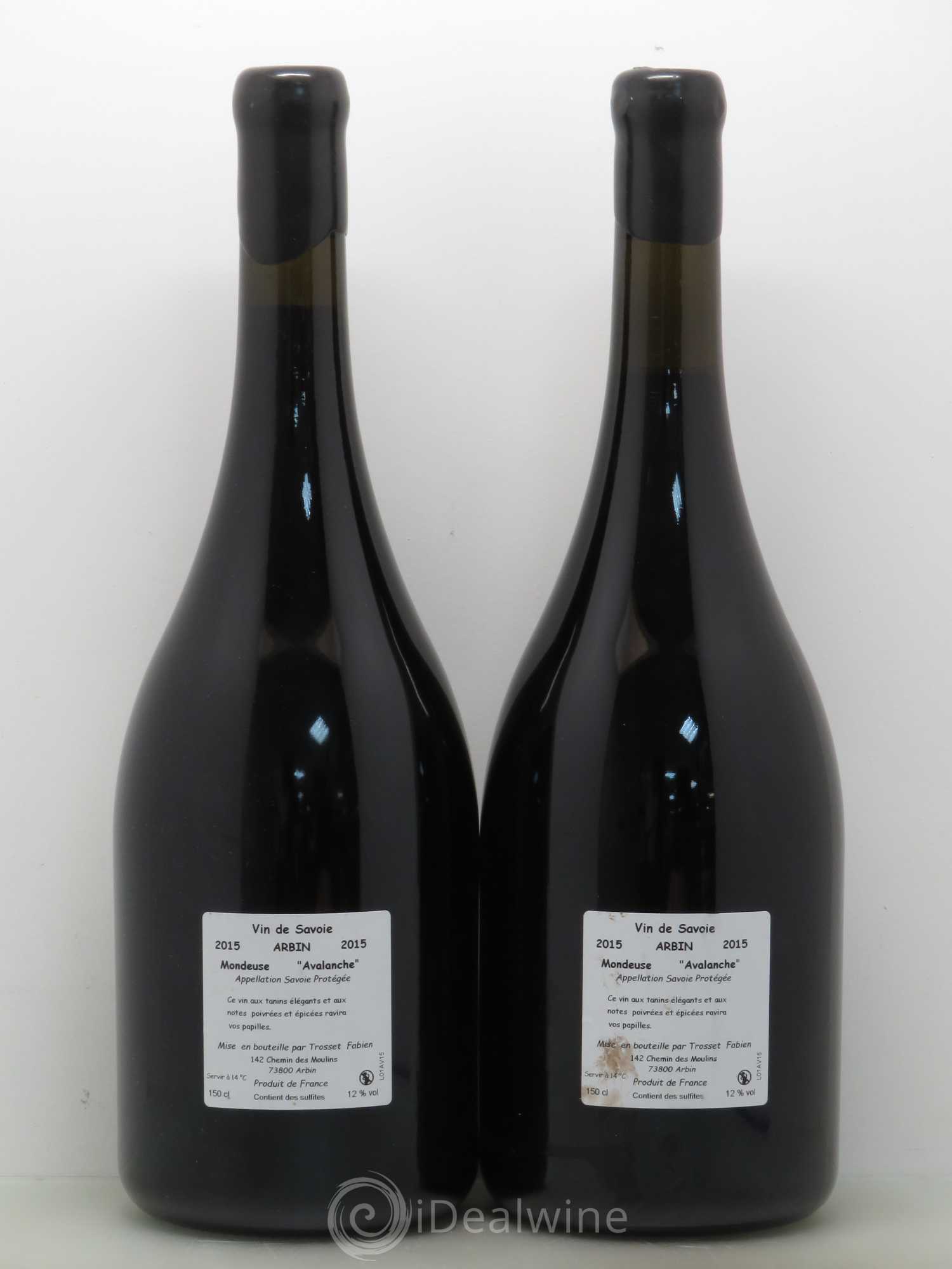 Vin de Savoie Mondeuse Arbin Avalanche Fabien Trosset 2015 - Lot de 2 magnums - 1