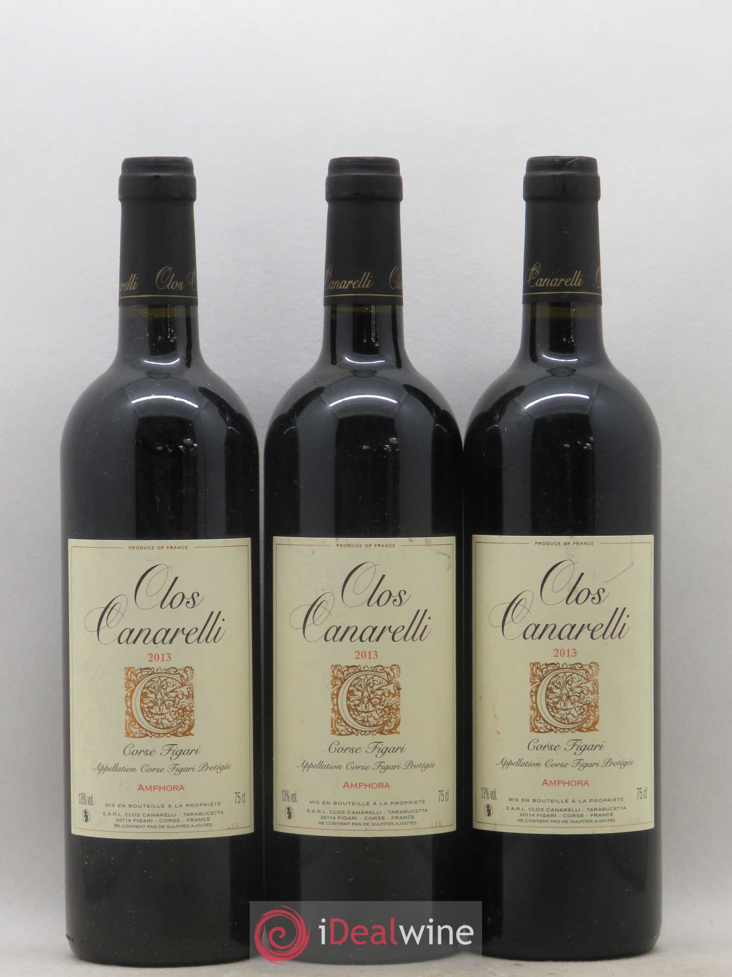 Figari Amphora Clos Canarelli 2013 - Lot de 3 bouteilles - 0