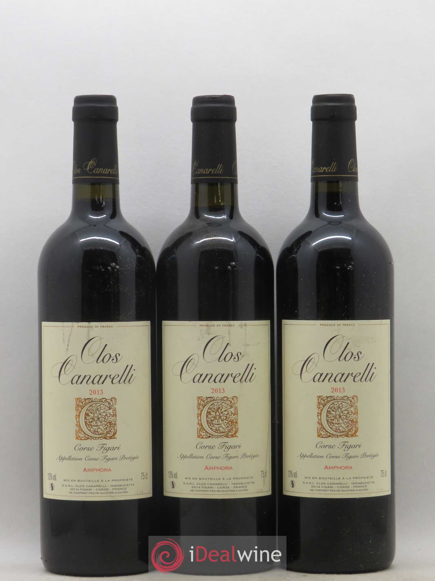 Figari Amphora Clos Canarelli 2013 - Lot de 3 bouteilles - 0