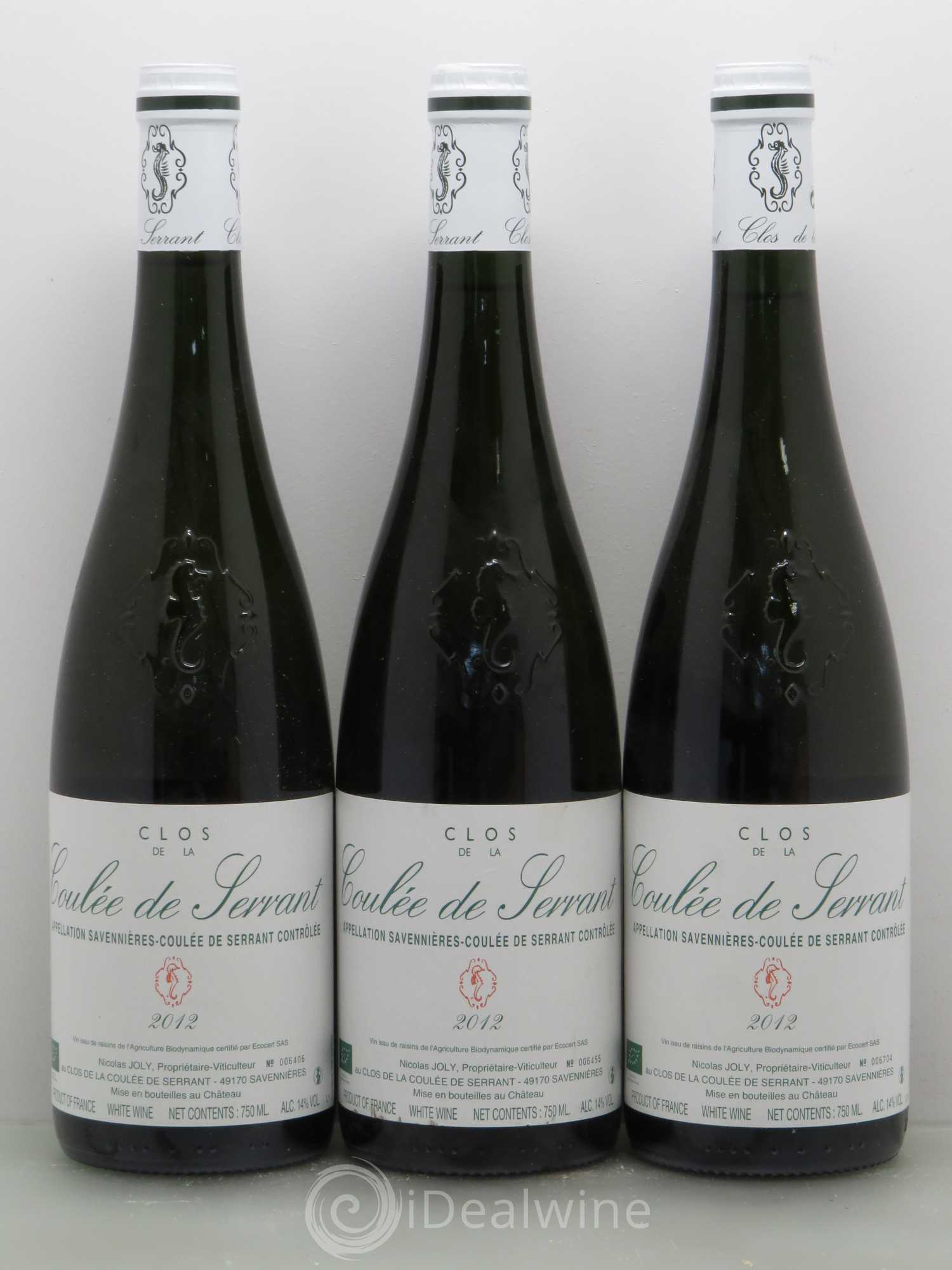 Savennières Clos de la Coulée de Serrant Vignobles de la Coulée de Serrant - Nicolas Joly 2012 - Lot de 6 bouteilles - 1