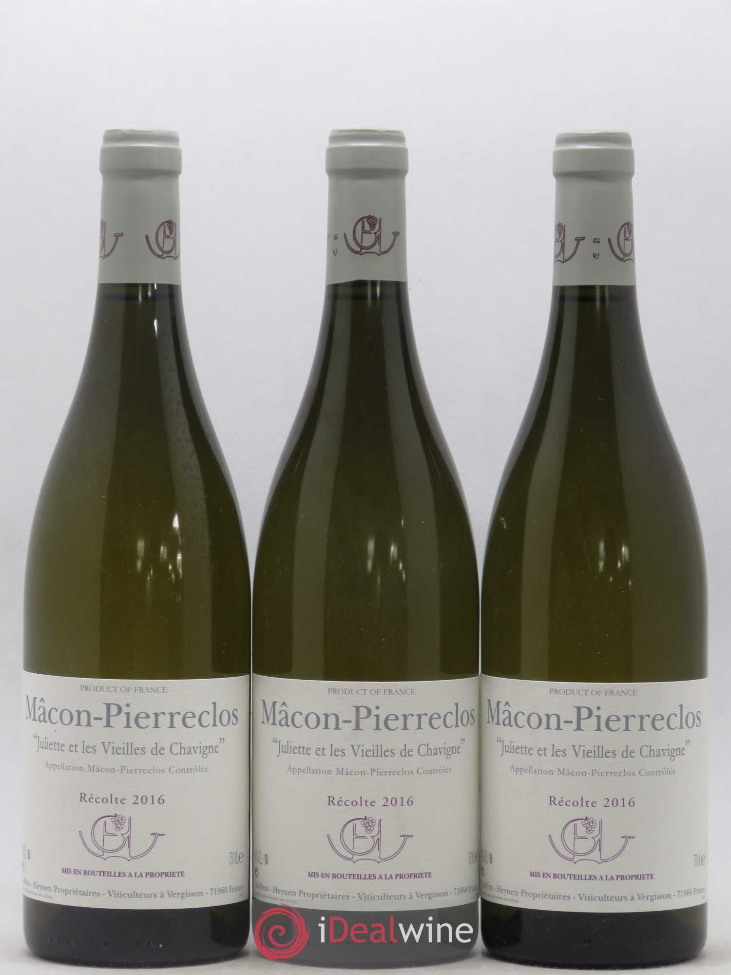 Mâcon-Pierreclos Juliette et Les Vieilles de Chavigne Guffens-Heynen 2016 - Lot de 3 bouteilles - 0