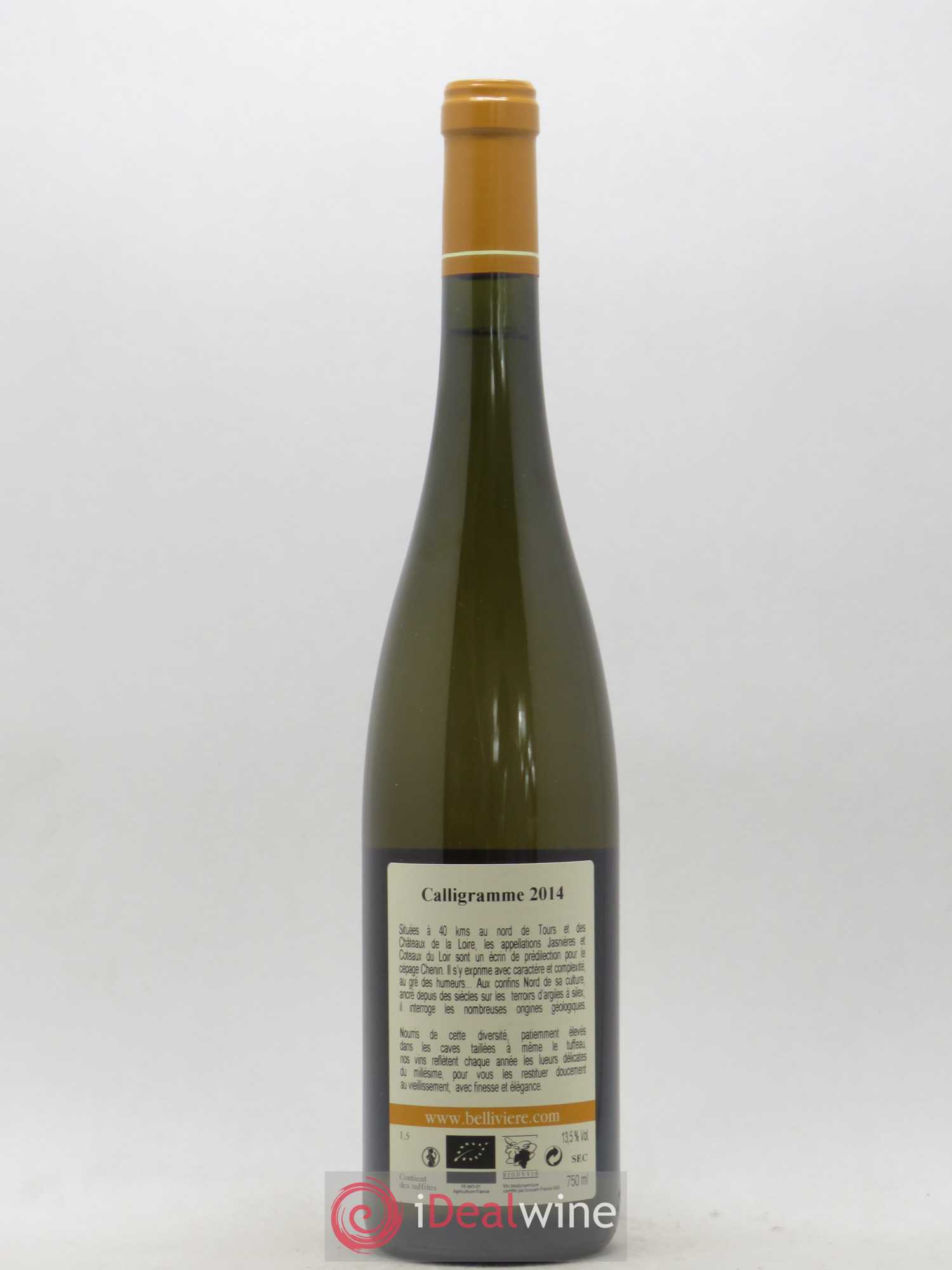 Jasnières Calligramme Domaine de Bellivière 2014 - Lot de 1 bouteille - 1