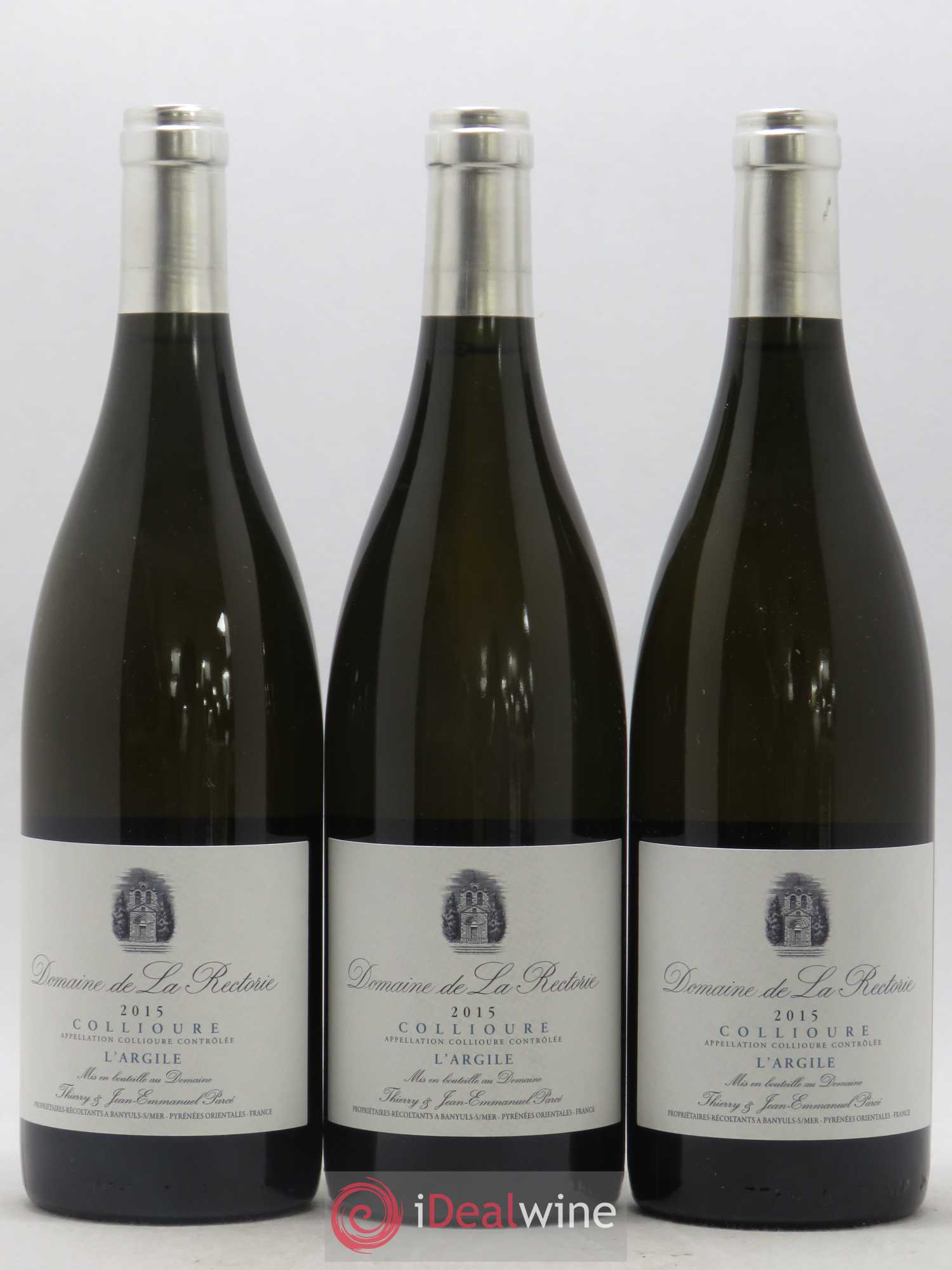 Collioure La Rectorie (Domaine de) L'Argile Thierry et Jean Emmanuel Parcé 2015 - Lot de 3 bouteilles - 0