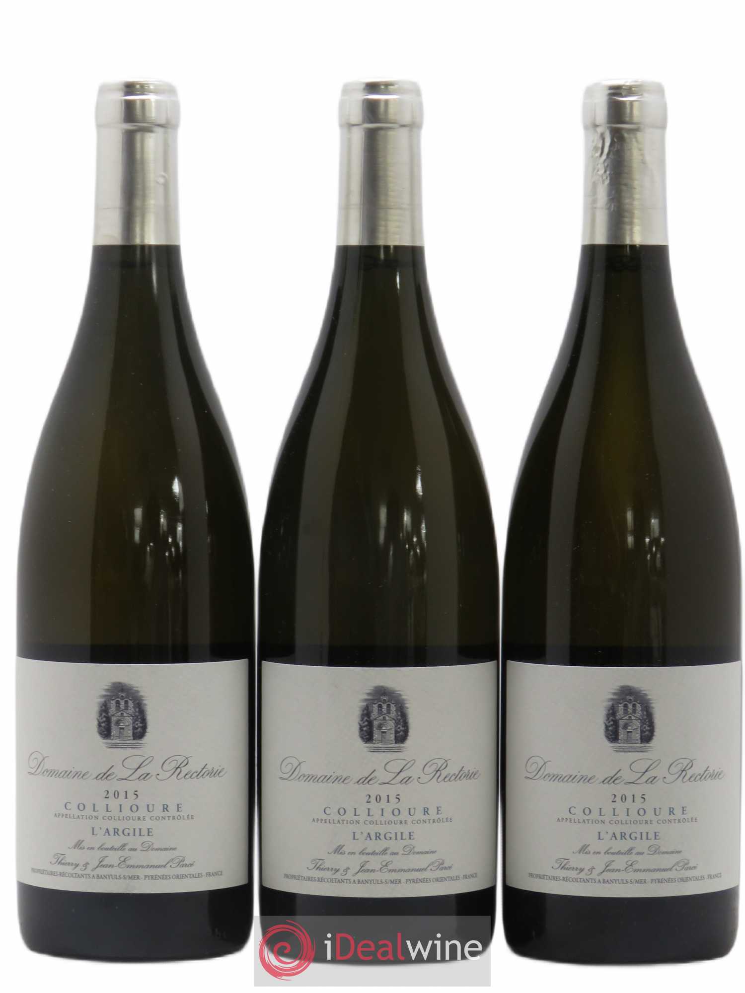 Collioure La Rectorie (Domaine de) L'Argile Thierry et Jean Emmanuel Parcé 2015 - Lot de 3 bouteilles - 0