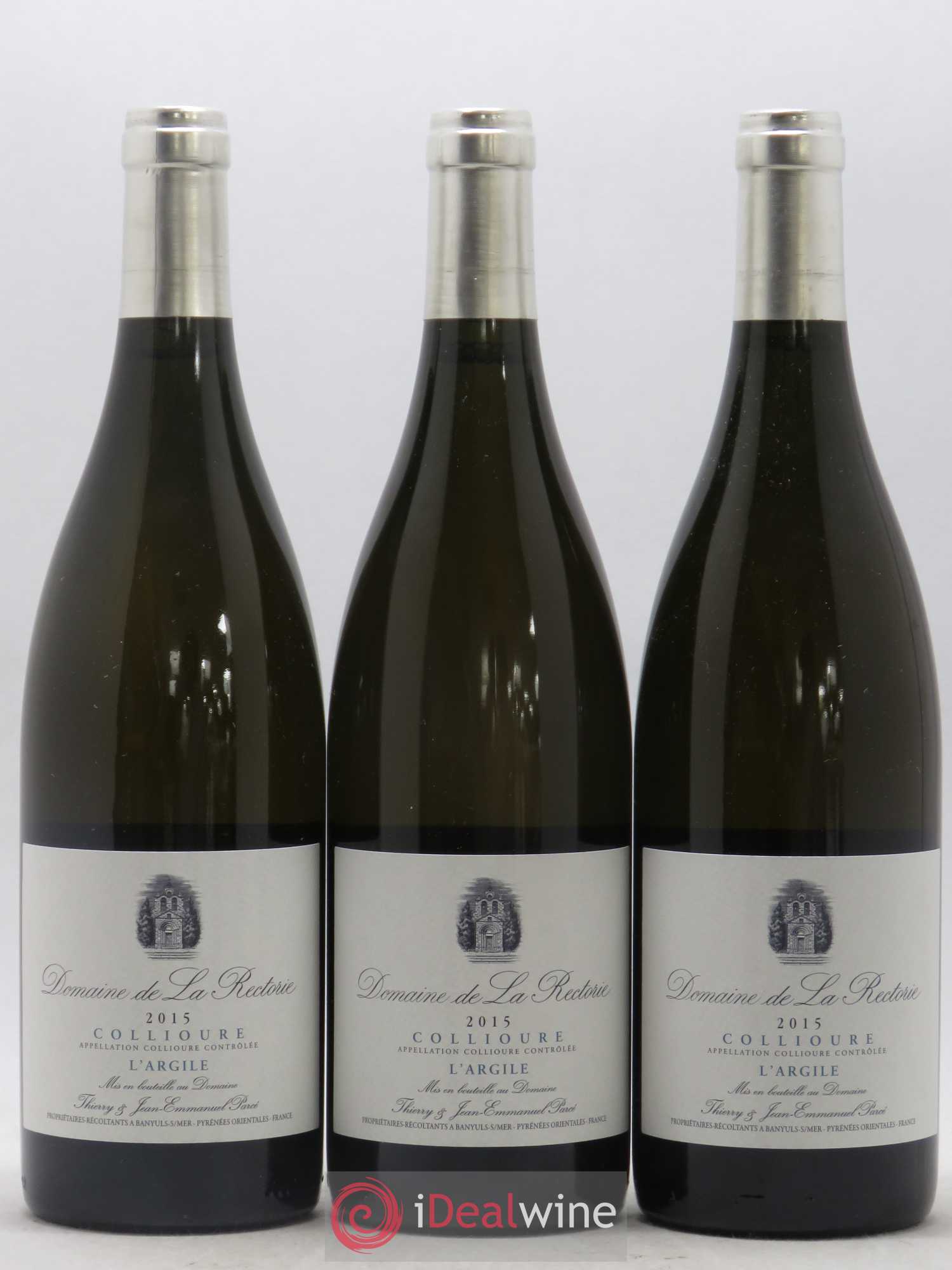 Collioure La Rectorie (Domaine de) L'Argile Thierry et Jean Emmanuel Parcé 2015 - Lot de 3 bouteilles - 0