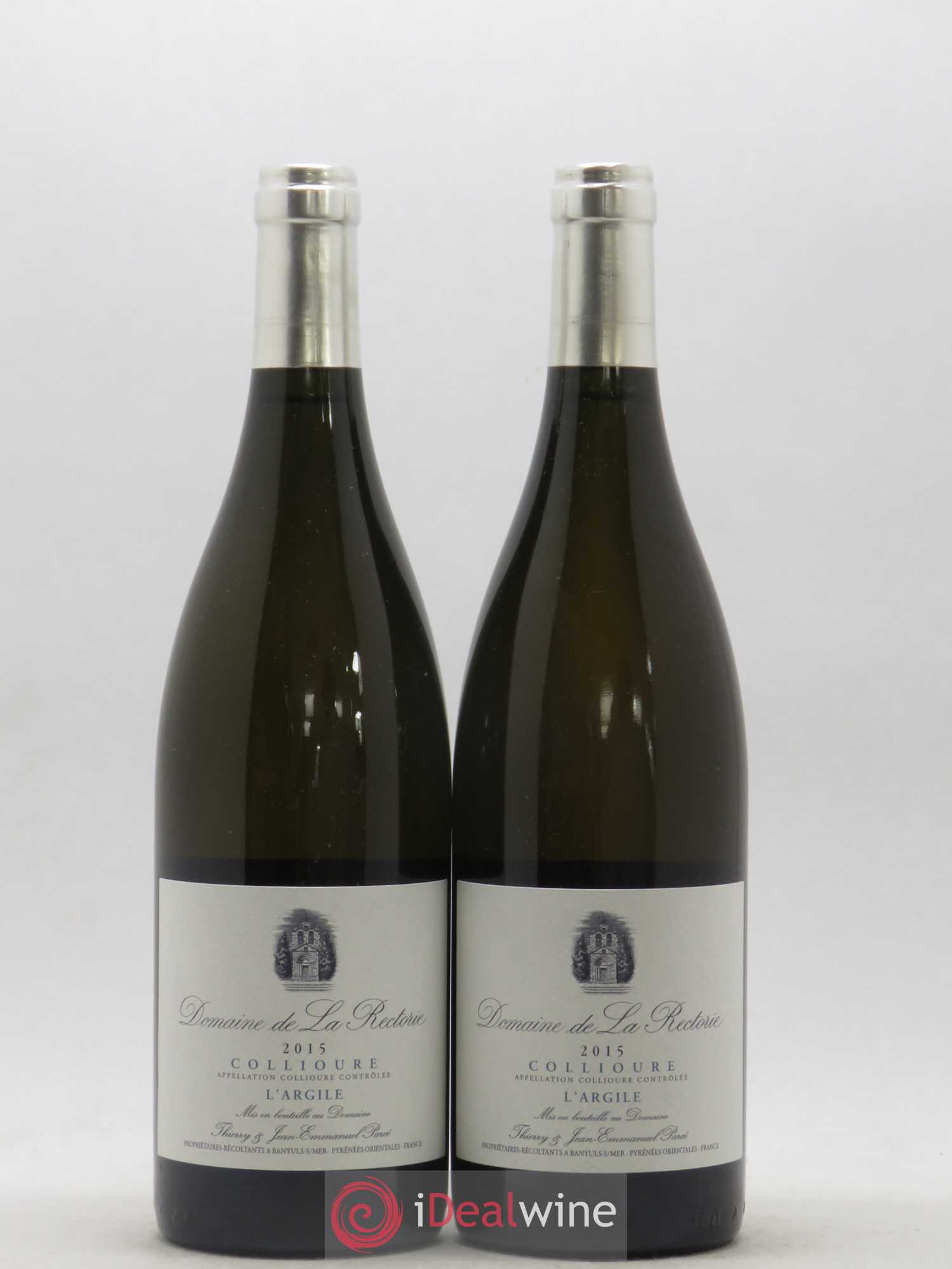 Collioure La Rectorie (Domaine de) L'Argile Thierry et Jean Emmanuel Parcé 2015 - Lot de 2 bouteilles - 0
