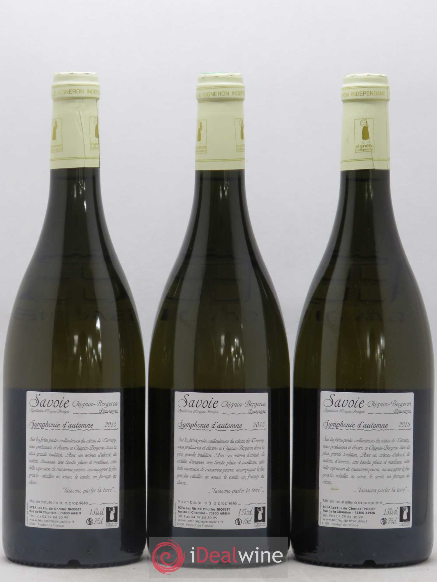 Vin de Savoie Chignin-Bergeron Symphonie d'Automne Les Fils de Charles Trosset 2015 - Lot de 6 bouteilles - 4
