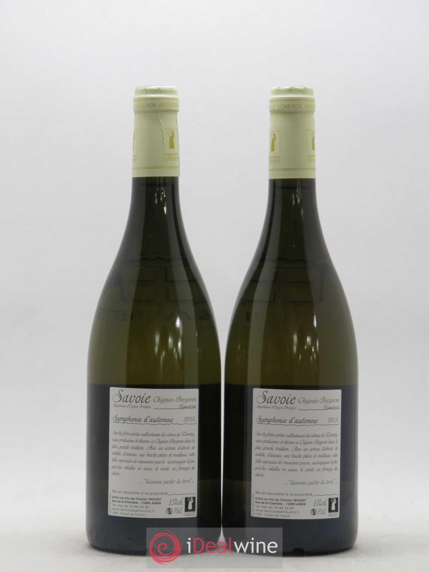 Vin de Savoie Chignin-Bergeron Symphonie d'Automne Les Fils de Charles Trosset 2015 - Lot de 2 bouteilles - 1