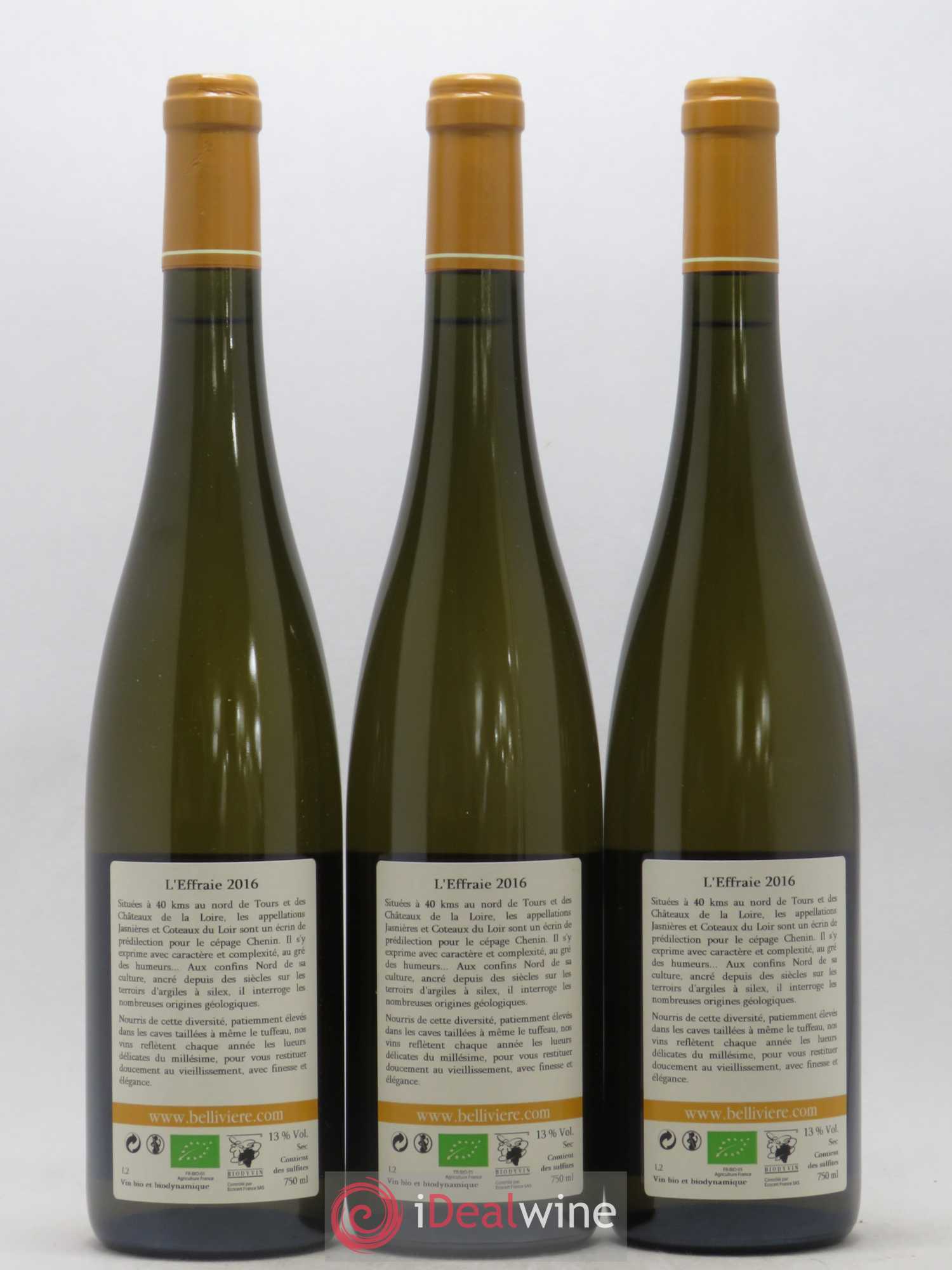 Coteaux du Loir L'Effraie Domaine de Bellivière 2016 - Lot de 3 bouteilles - 1