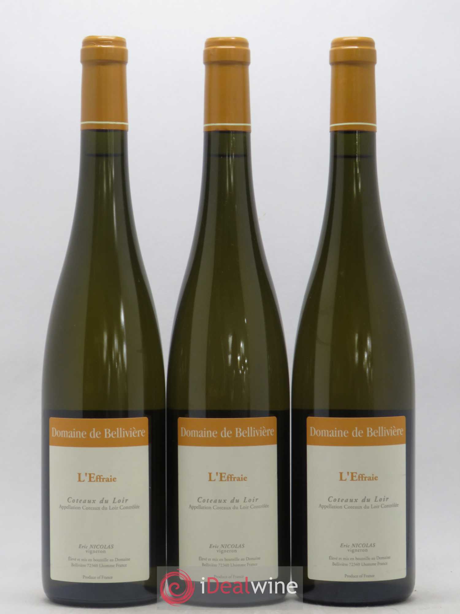 Coteaux du Loir L'Effraie Domaine de Bellivière 2016 - Lot de 3 bouteilles - 0