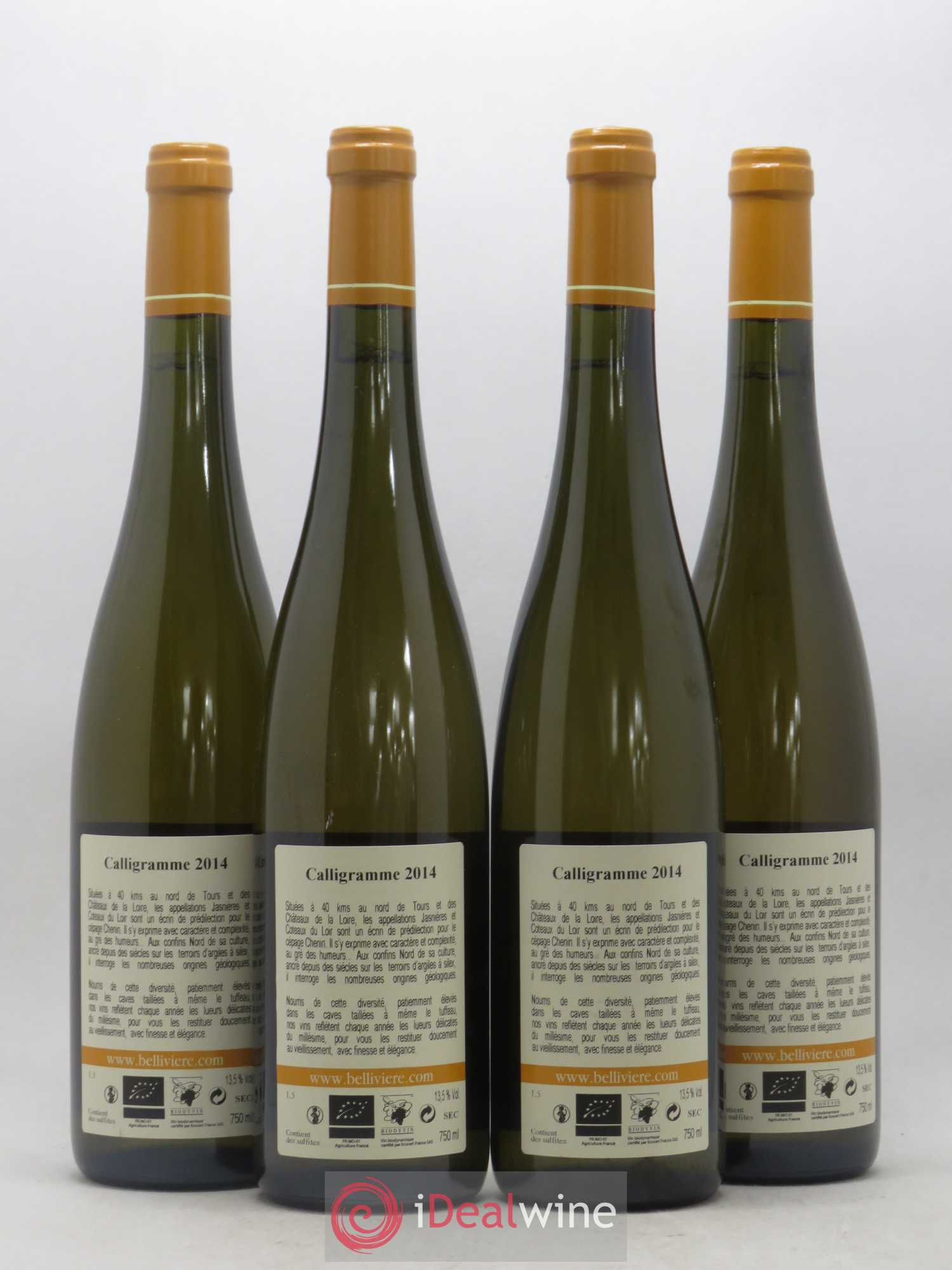Jasnières Calligramme Domaine de Bellivière 2014 - Lot de 4 bouteilles - 1