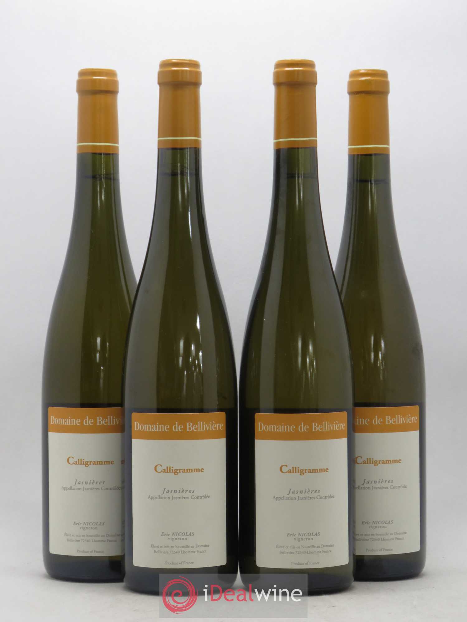 Jasnières Calligramme Domaine de Bellivière 2014 - Lot de 4 bouteilles - 0