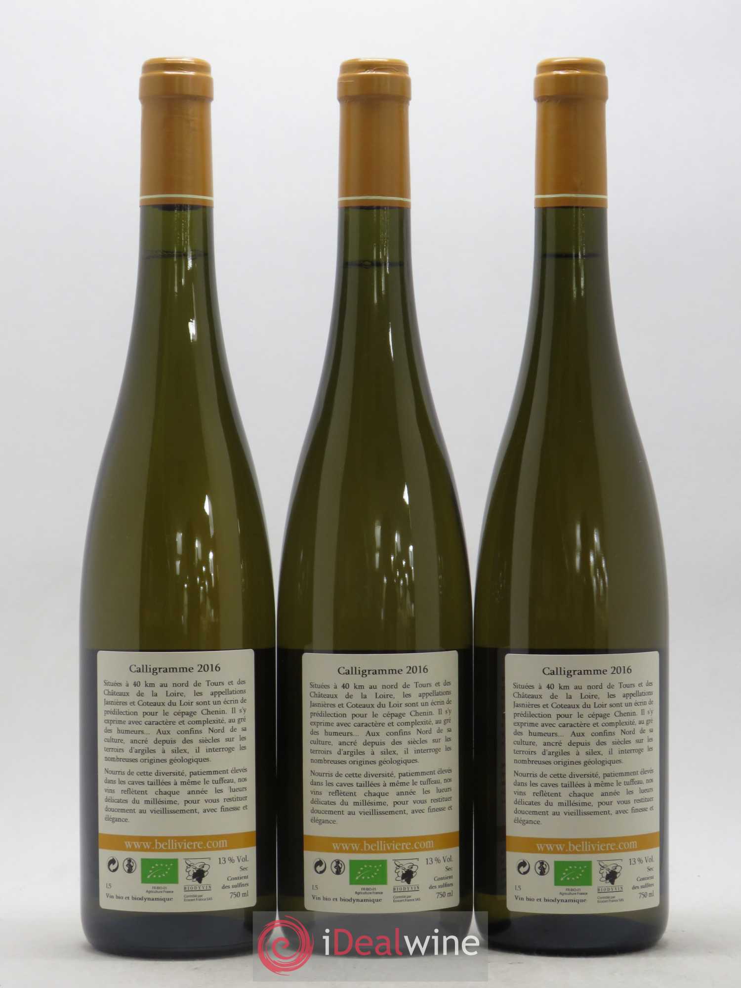 Jasnières Calligramme Domaine de Bellivière 2016 - Lot de 6 bouteilles - 2