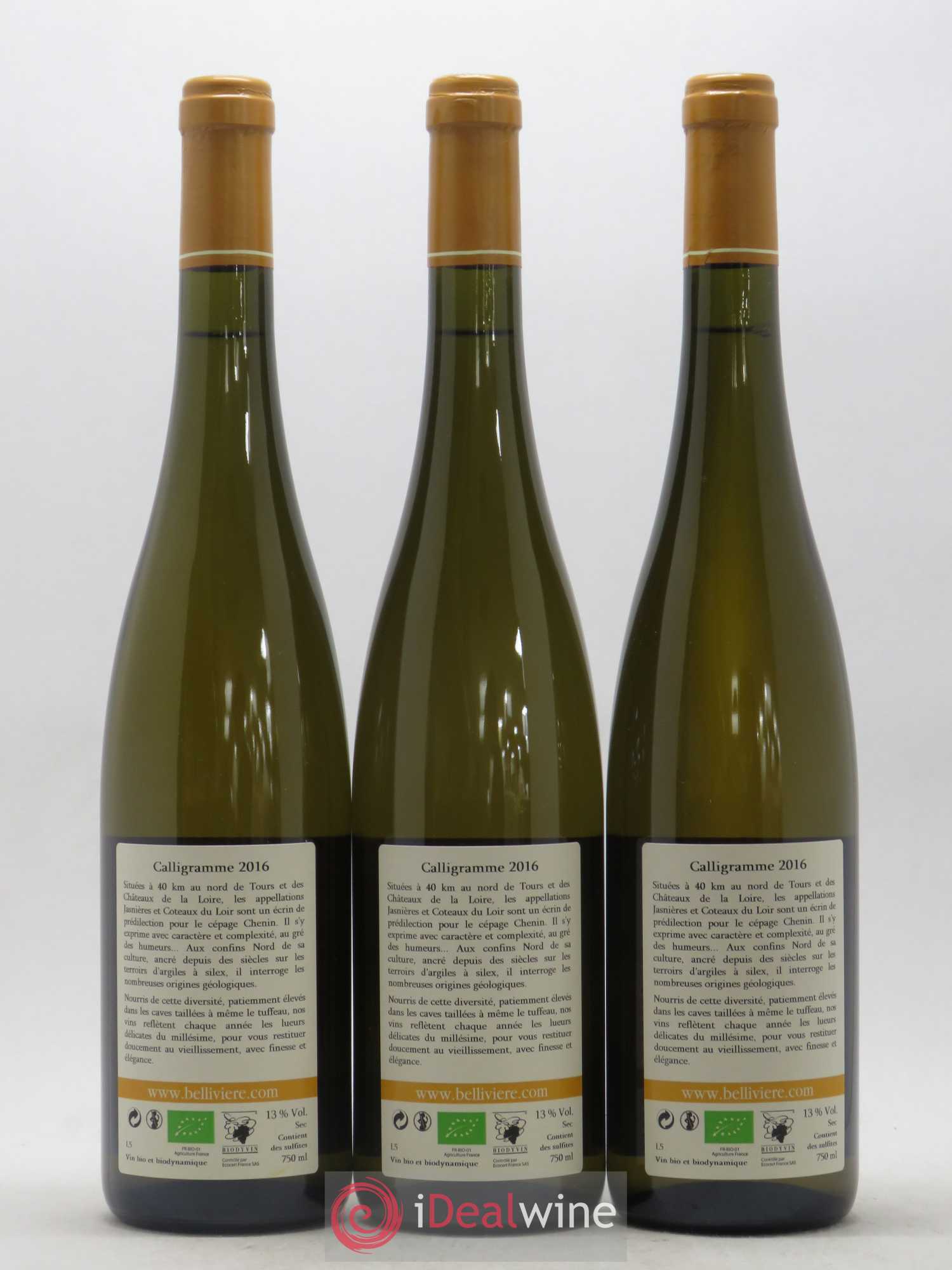 Jasnières Calligramme Domaine de Bellivière 2016 - Lot de 6 bouteilles - 4