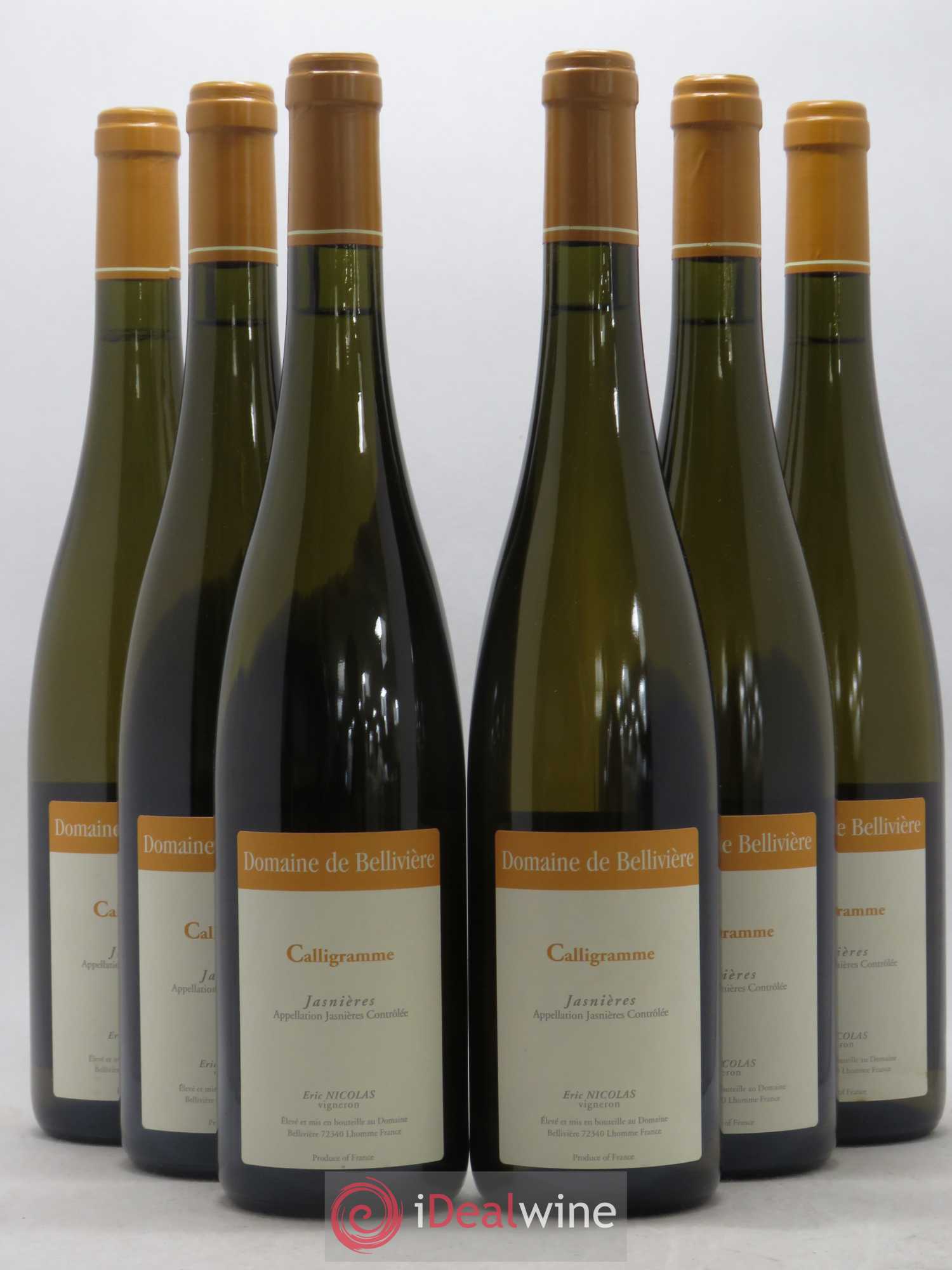 Jasnières Calligramme Domaine de Bellivière 2016 - Lot de 6 bouteilles - 0
