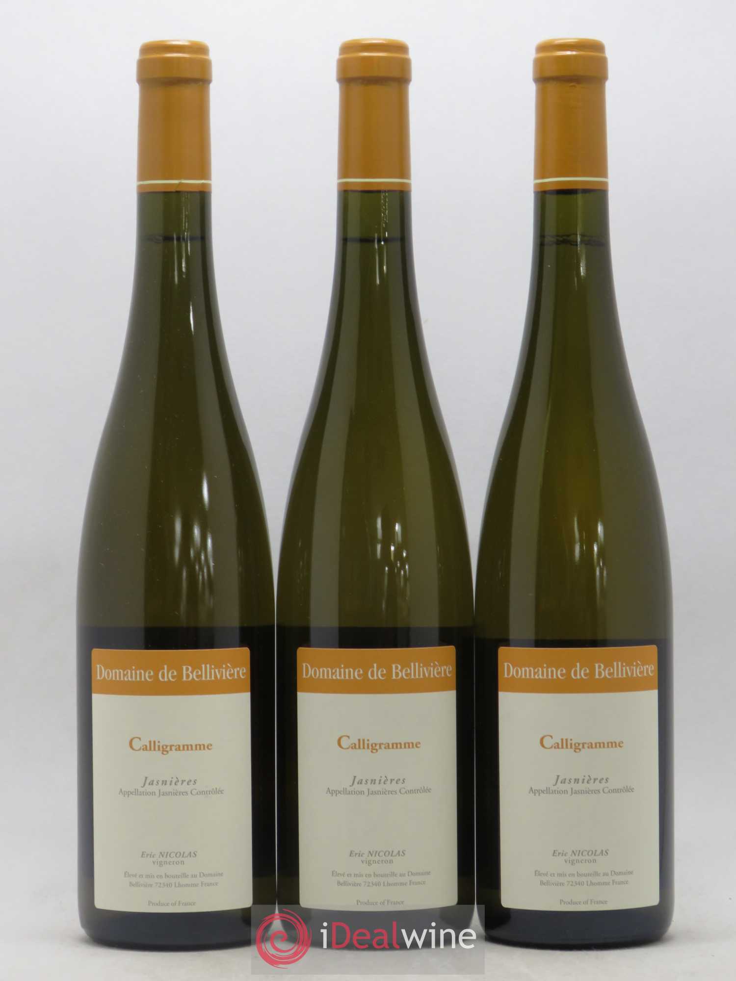 Jasnières Calligramme Domaine de Bellivière 2016 - Lot de 6 bouteilles - 1