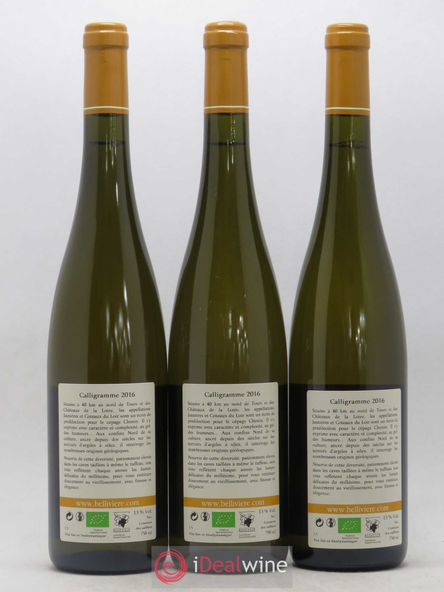 Jasnières Calligramme Domaine de Bellivière 2016 - Lot de 6 bouteilles - 2