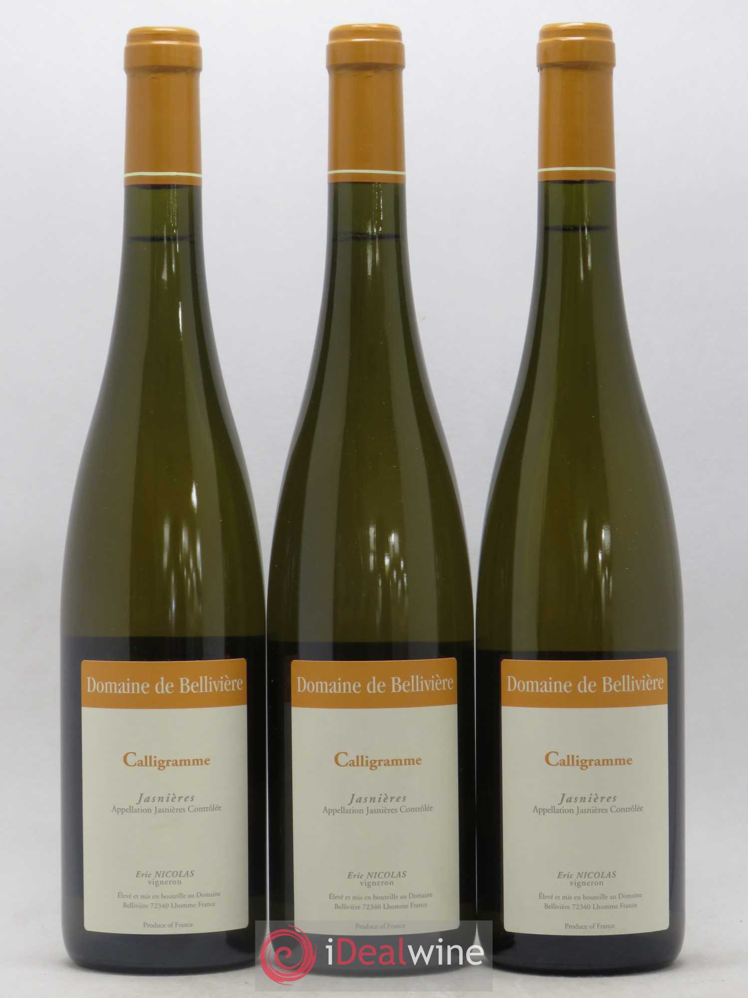 Jasnières Calligramme Domaine de Bellivière 2016 - Lot de 6 bouteilles - 3