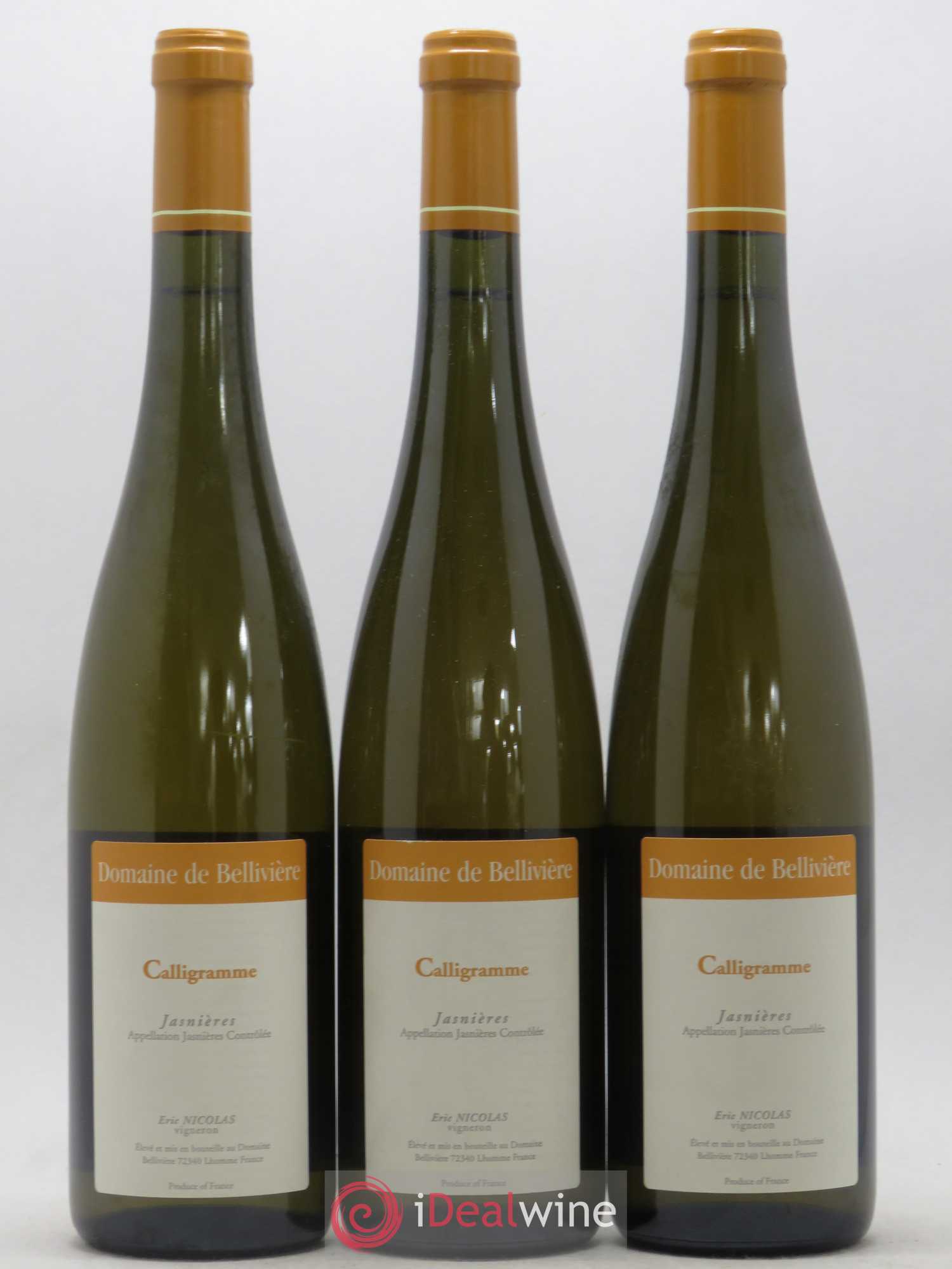 Jasnières Calligramme Domaine de Bellivière 2014 - Lot de 6 bouteilles - 1