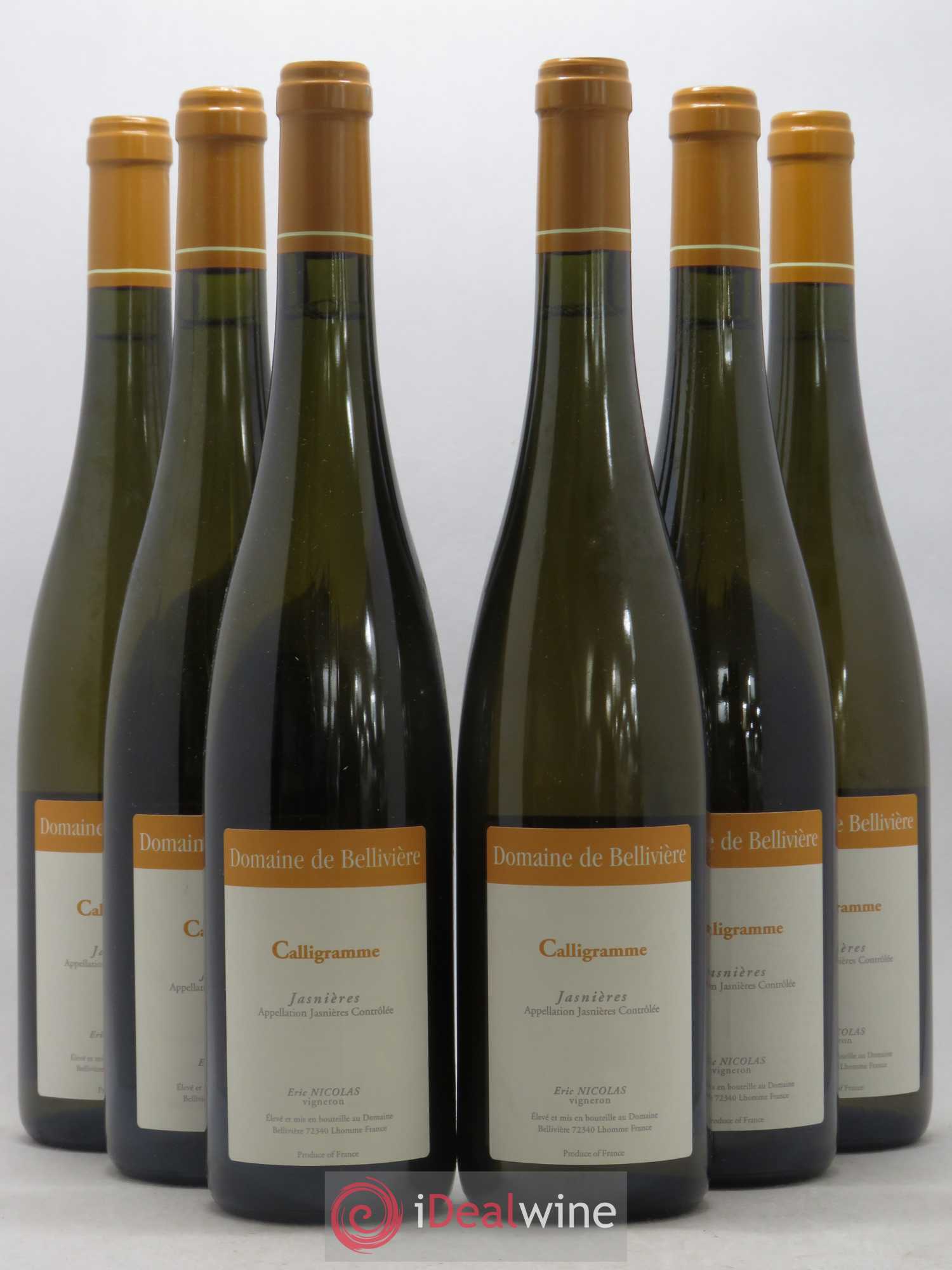 Jasnières Calligramme Domaine de Bellivière 2014 - Lot de 6 bouteilles - 0