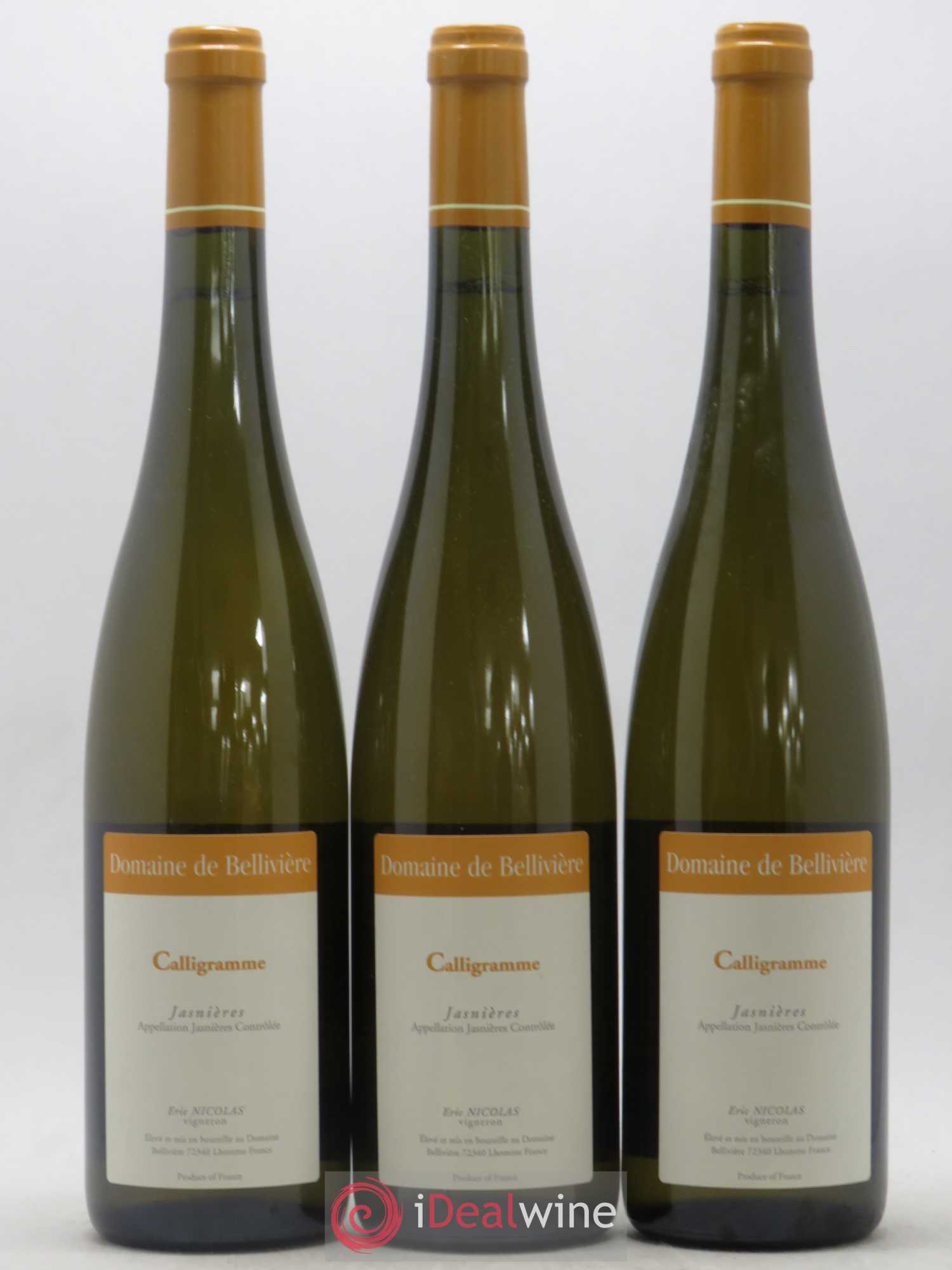 Jasnières Calligramme Domaine de Bellivière 2014 - Lot de 3 bouteilles - 0