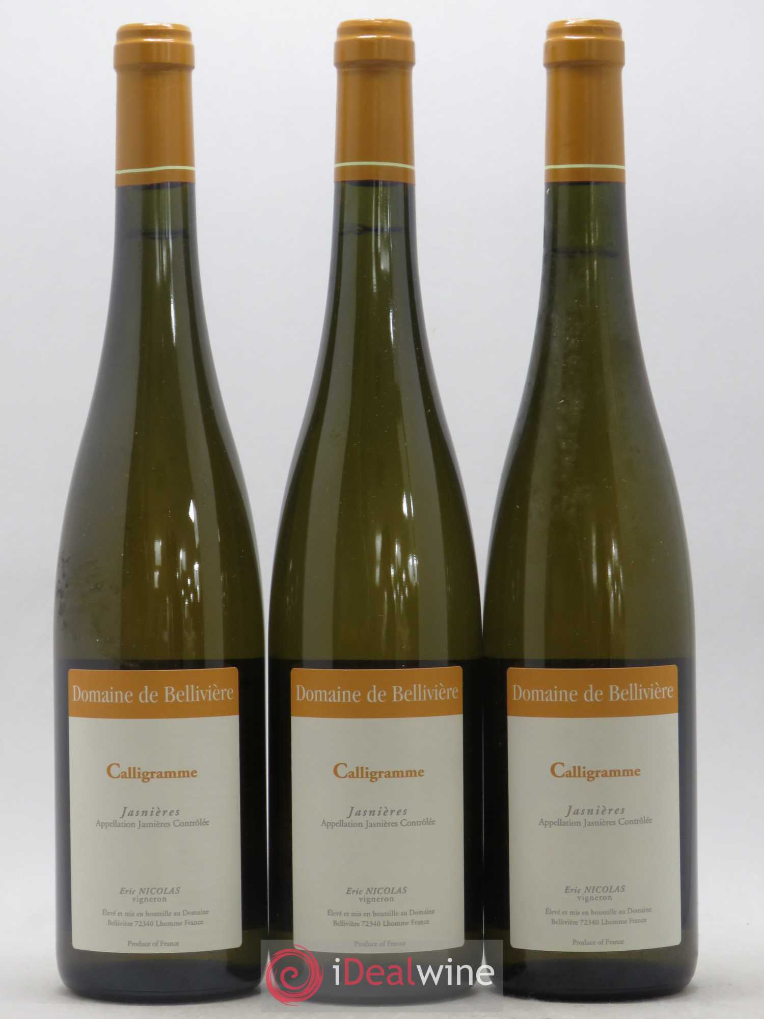 Jasnières Calligramme Domaine de Bellivière 2014 - Lot de 3 bouteilles - 0