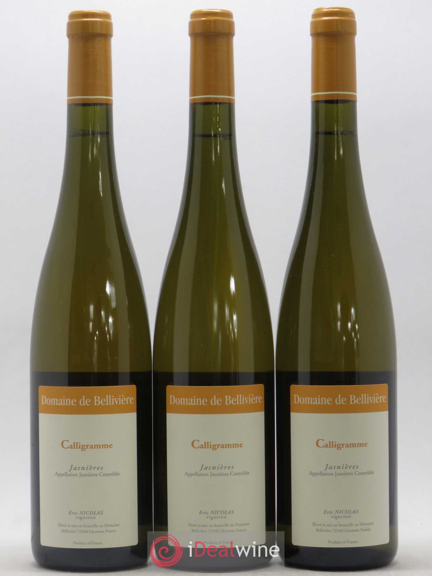 Jasnières Calligramme Domaine de Bellivière 2016 - Lot de 3 bouteilles - 0