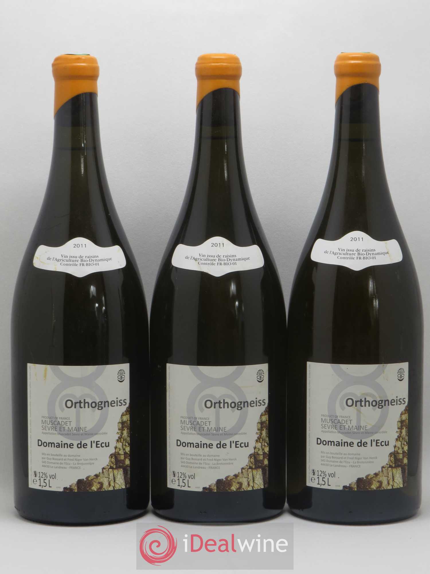 Vin de France (anciennement Muscadet-Sèvre-et-Maine) Orthogneiss Domaine de L'Ecu 2011 - Lot de 3 magnums - 0