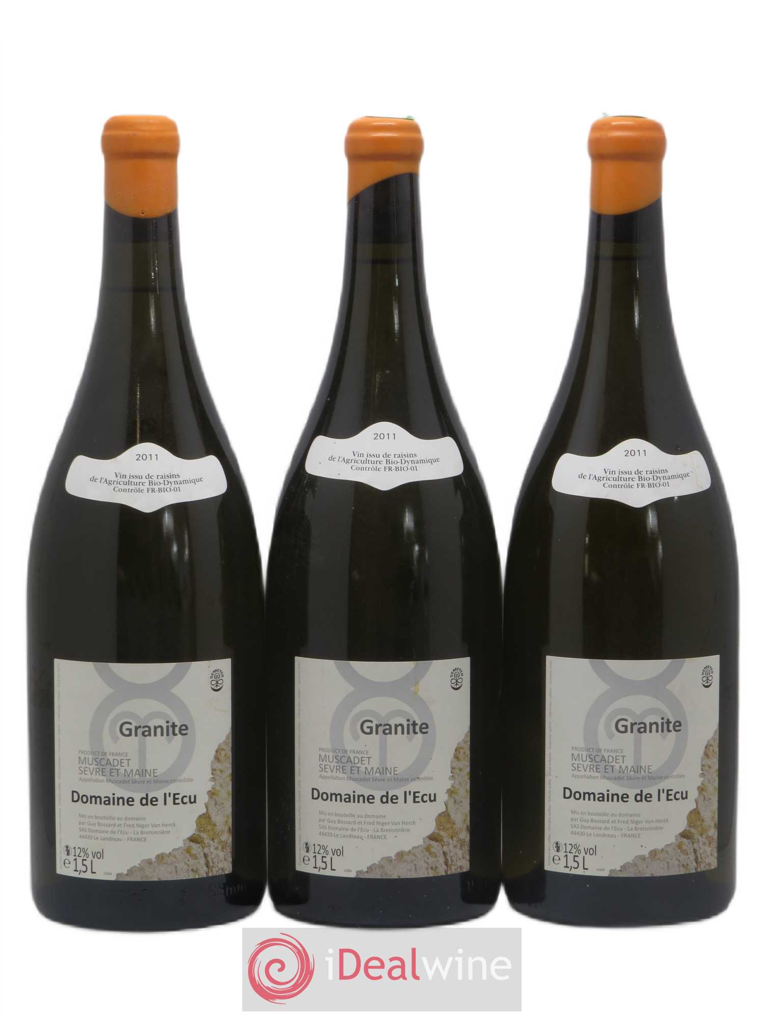 Vin de France (anciennement Muscadet-Sèvre-et-Maine) Expression de Granite Domaine de L'Ecu 2011 - Lot de 3 magnums - 0