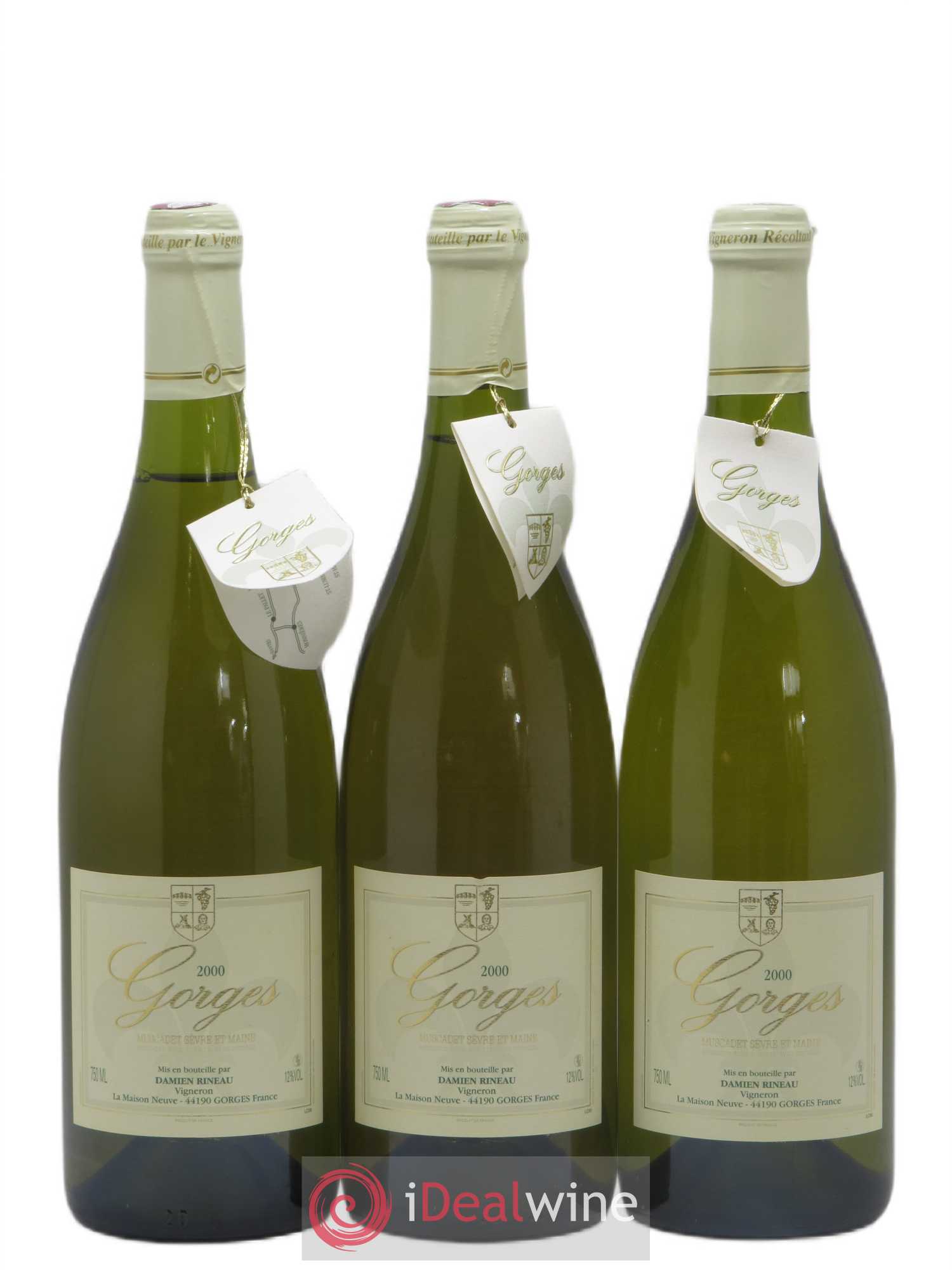 Muscadet Gorges Damien Rineau 2000 - Posten von 3 Flaschen - 0