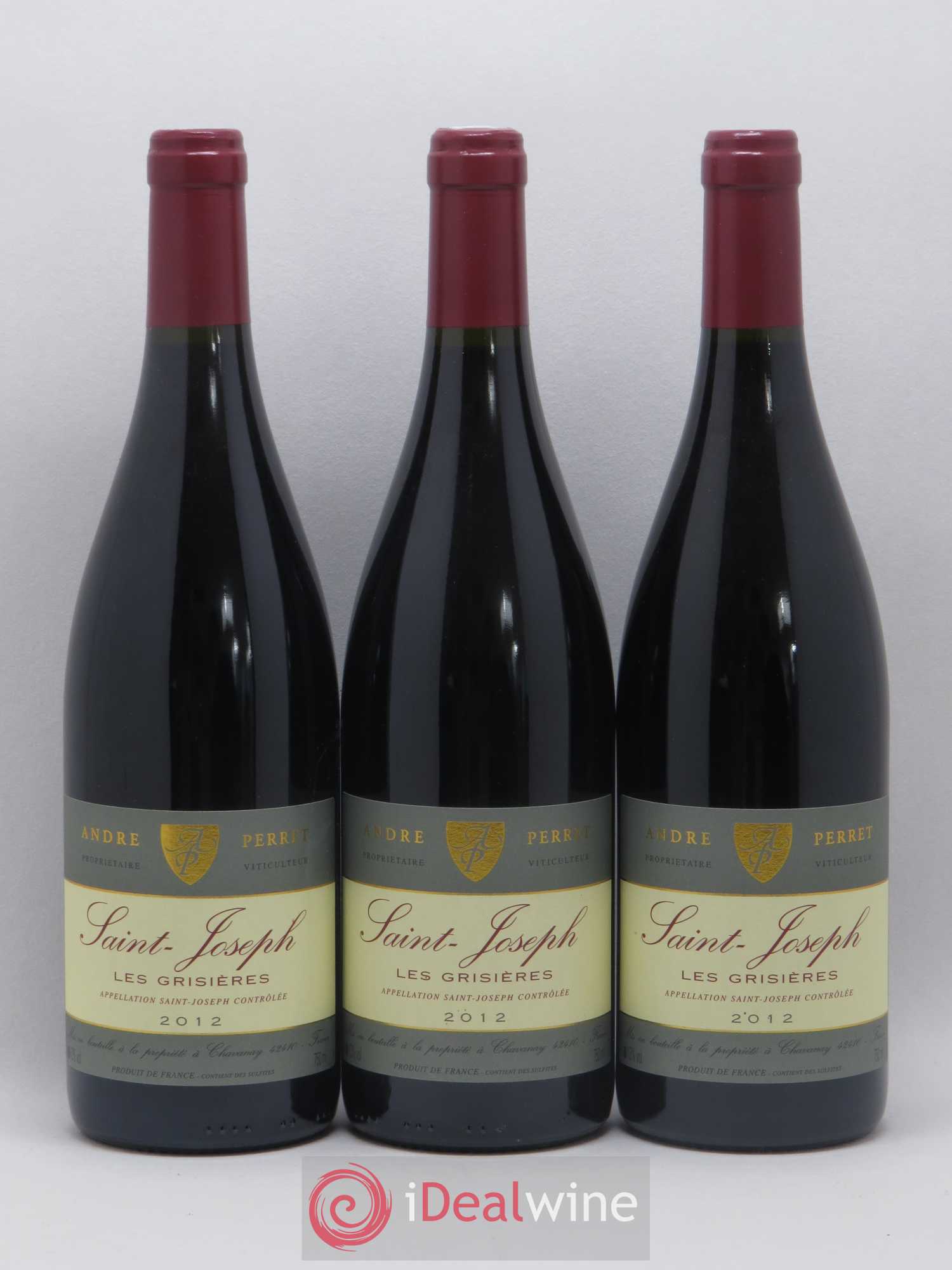 Saint-Joseph Andre Perret Les Grisieres 2012 - Lot de 3 bouteilles - 0