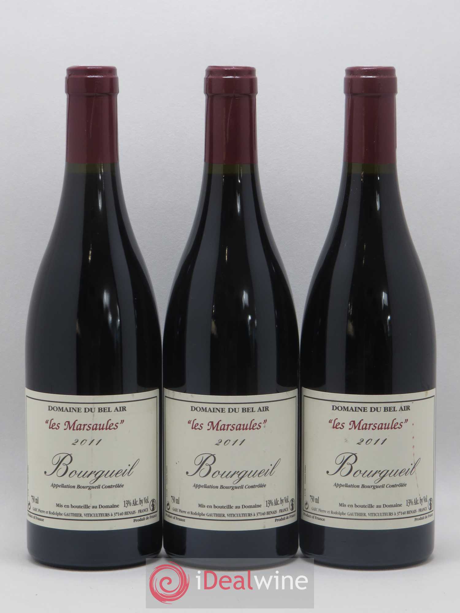 Bourgueil Marsaules Domaine du Bel Air 2011 - Lot de 3 bouteilles - 0