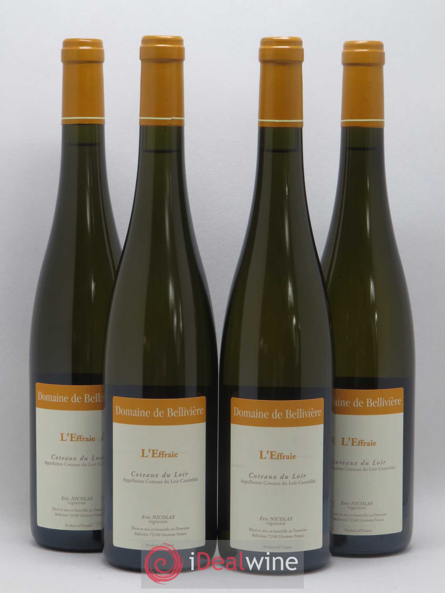 Coteaux du Loir L'Effraie Domaine de Bellivière 2016 - Lot de 4 bouteilles - 0