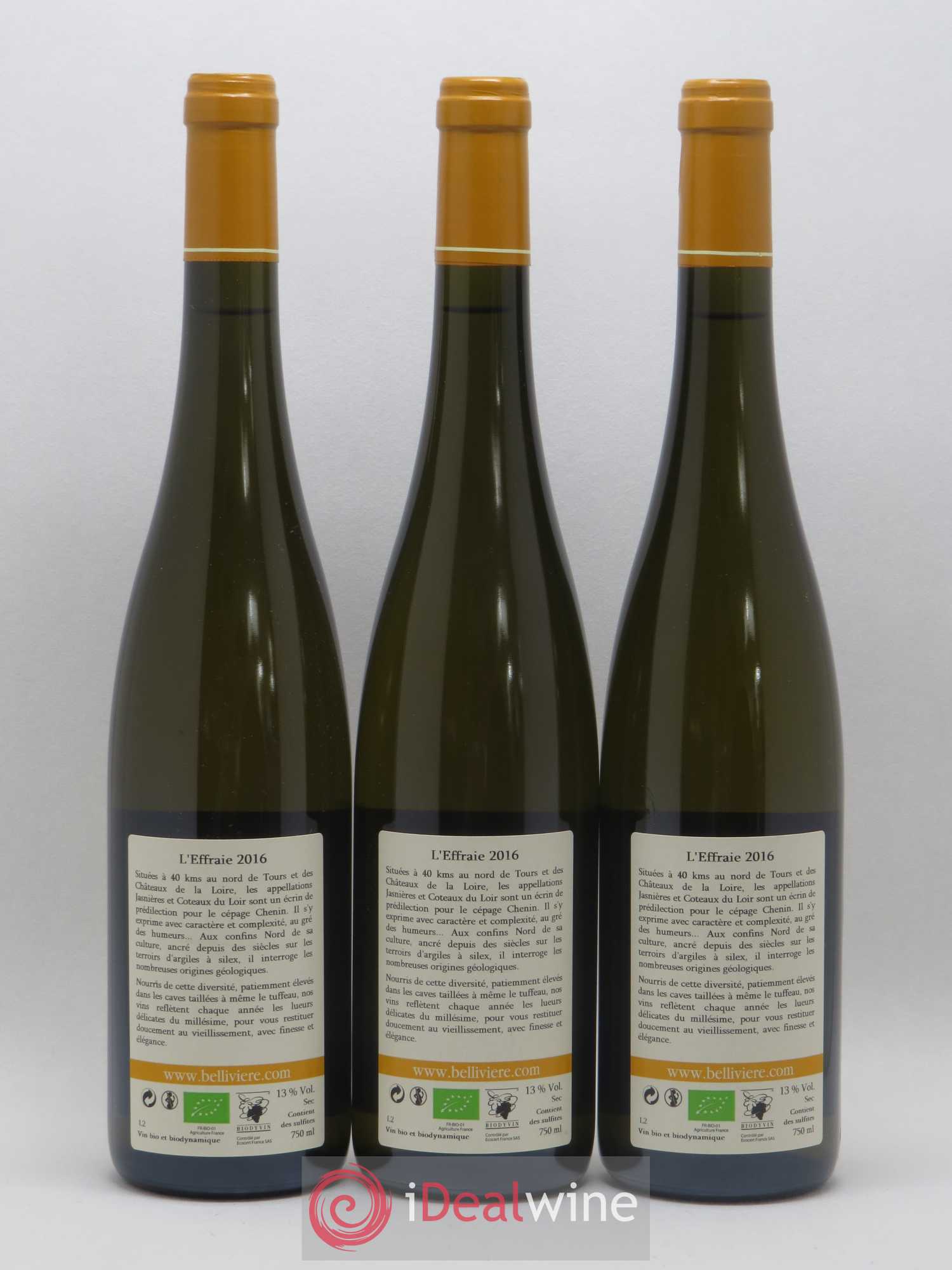 Coteaux du Loir L'Effraie Domaine de Bellivière 2016 - Lot de 3 bouteilles - 1