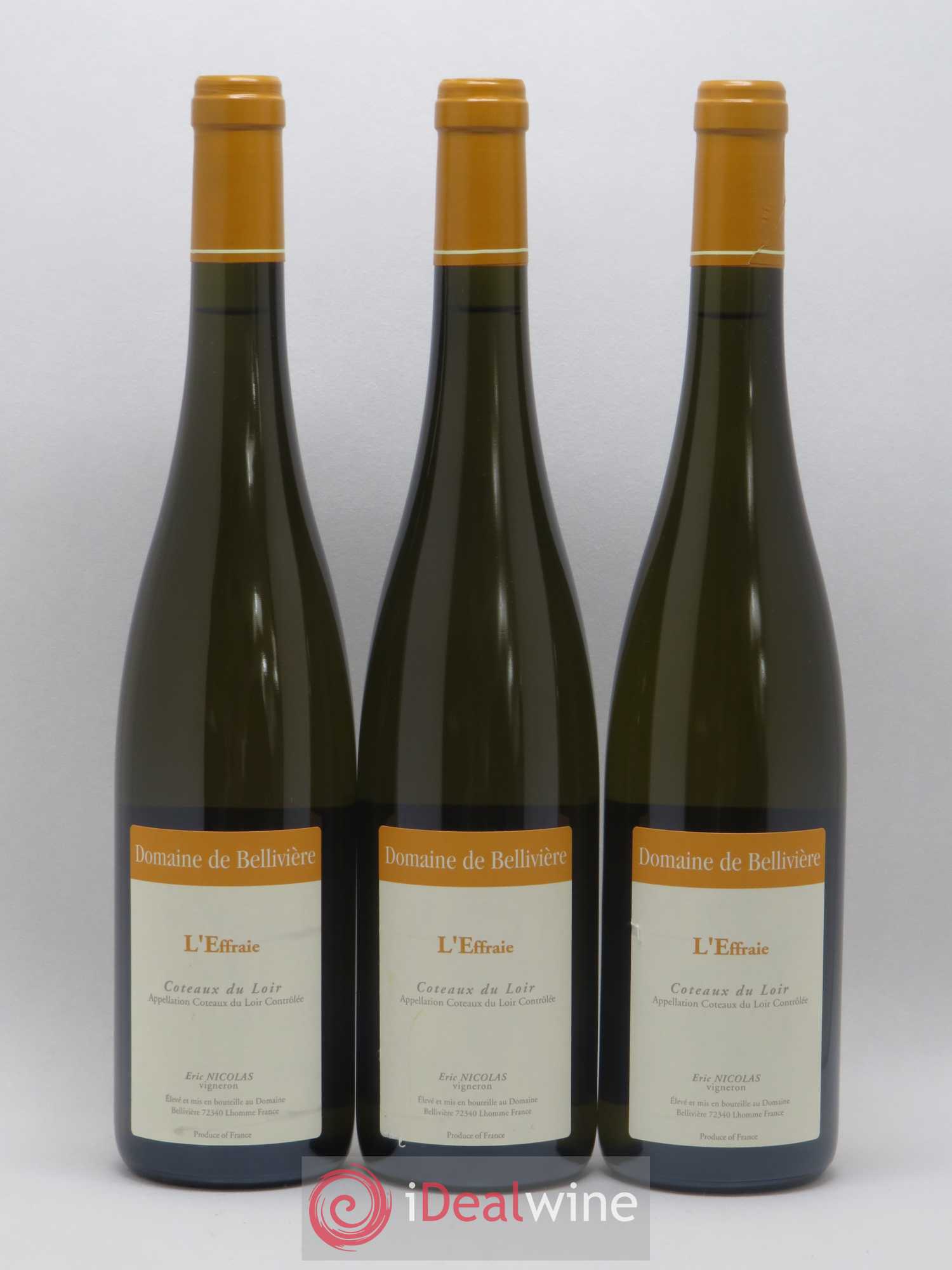 Coteaux du Loir L'Effraie Domaine de Bellivière 2016 - Lot de 3 bouteilles - 0