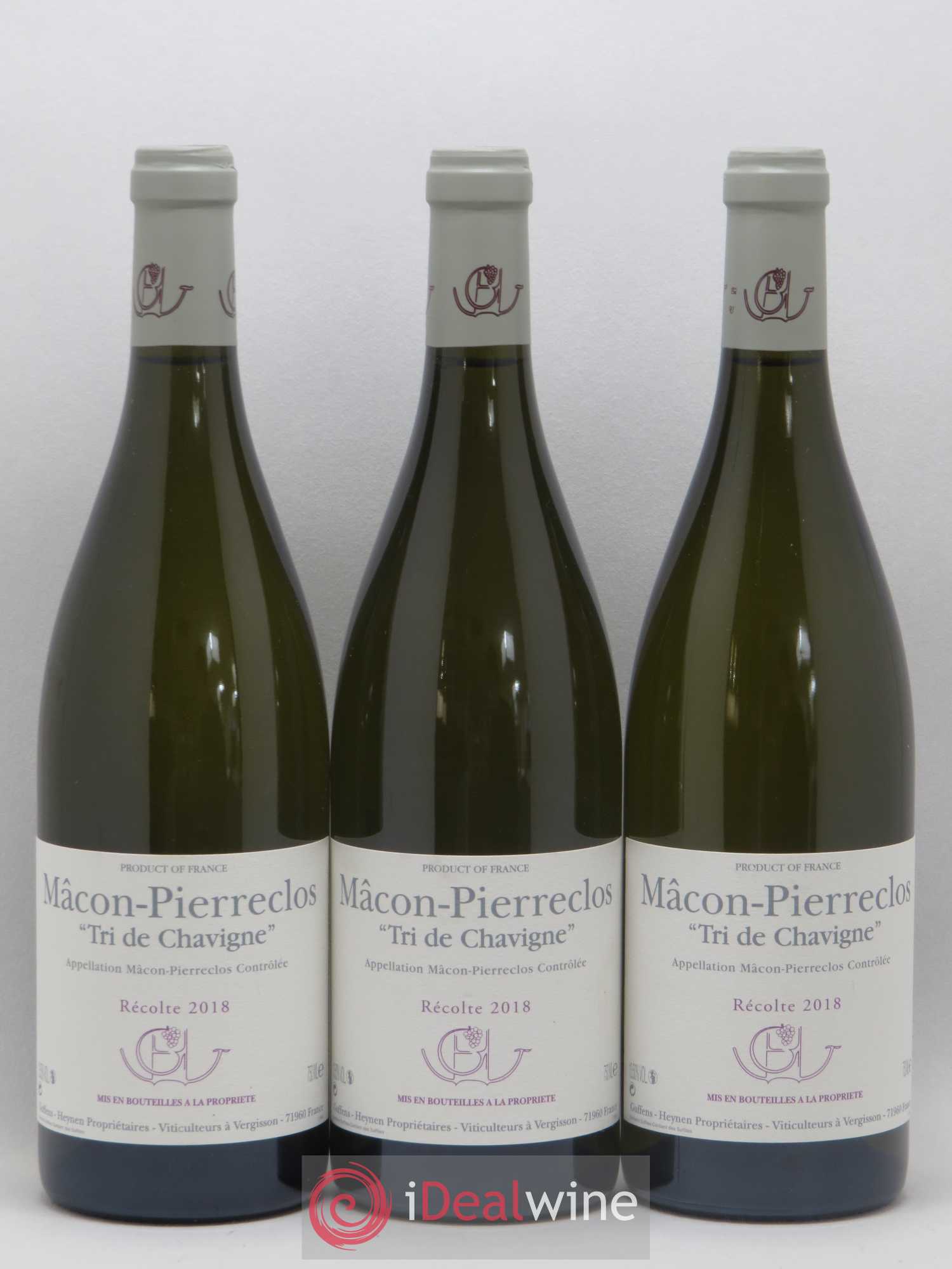 Mâcon-Pierreclos Tri de Chavigne Guffens-Heynen 2018 - Posten von 3 Flaschen - 0