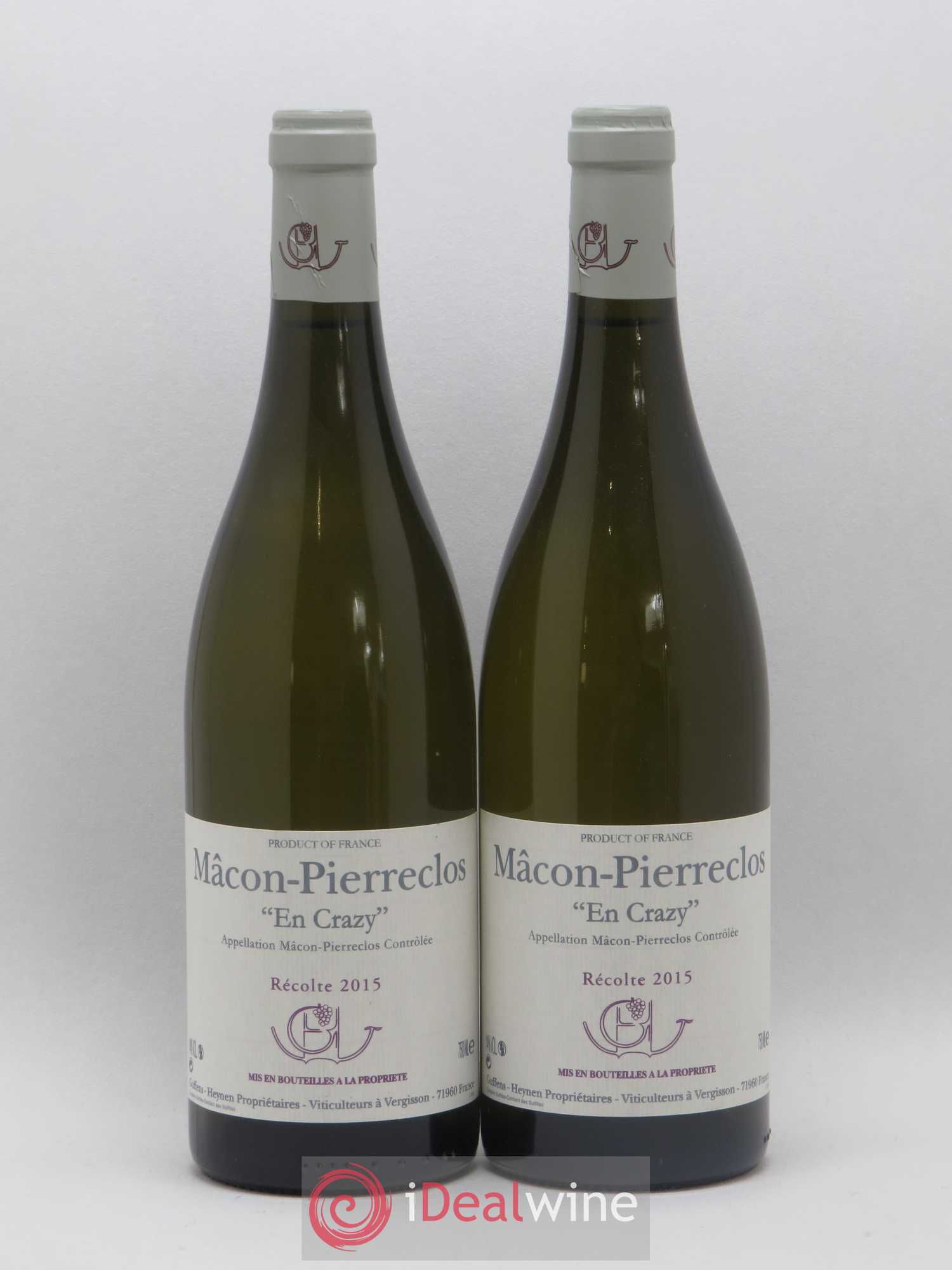 Mâcon Pierreclos En Crazy Guffens-Heynen 2015 - Lot de 2 bouteilles - 0