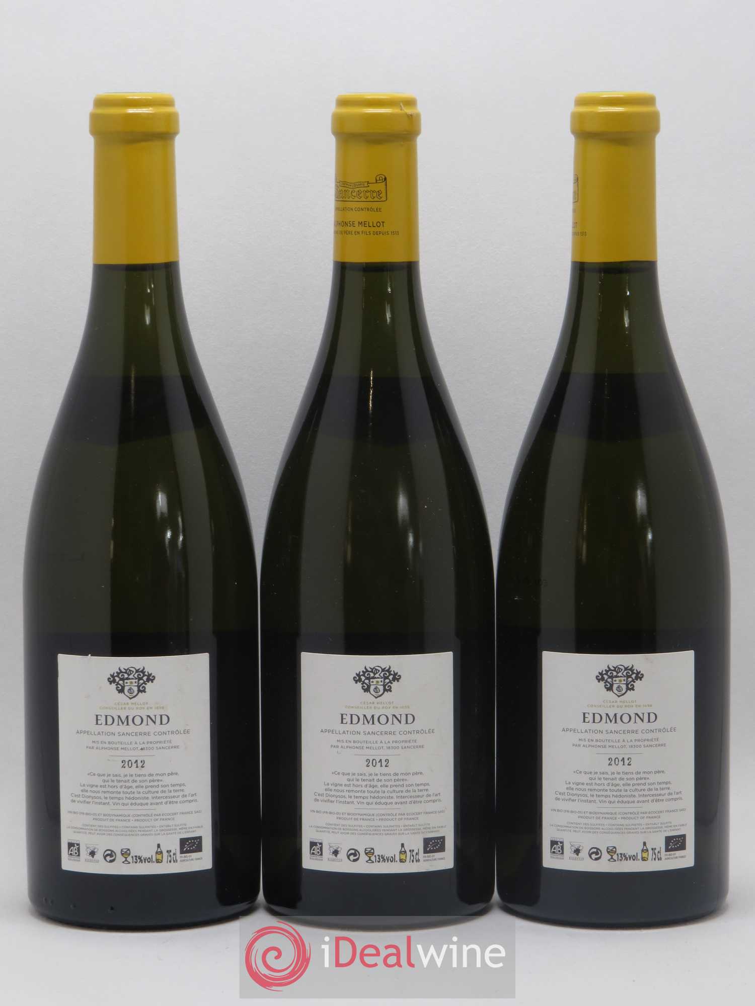 Sancerre Cuvée Edmond Alphonse Mellot 2012 - Lot de 3 bouteilles - 1
