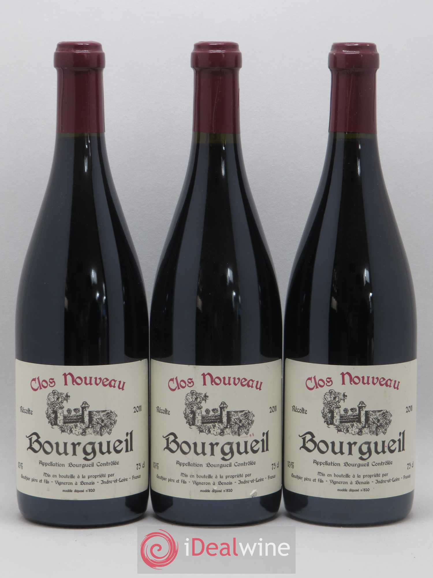 Bourgueil Clos Nouveau Domaine du Bel Air 2011 - Lot de 3 bouteilles - 0