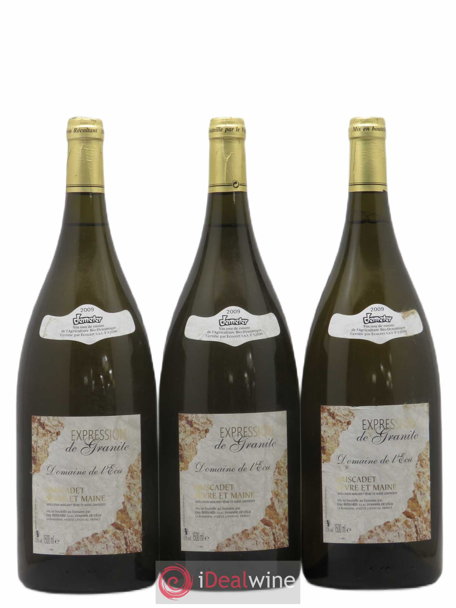 Vin de France (anciennement Muscadet-Sèvre-et-Maine) Expression de Granite Domaine de L'Ecu 2009 - Lot de 3 magnums - 0