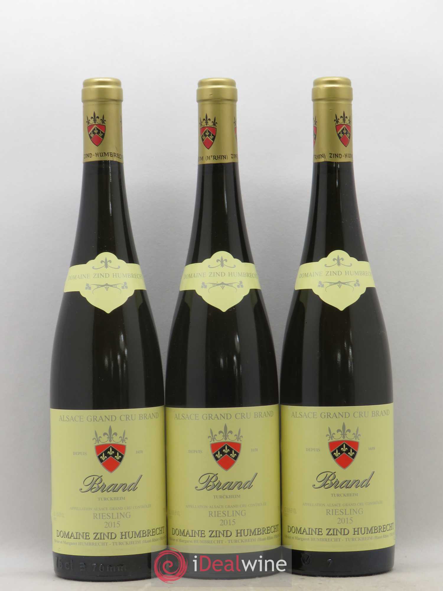 Alsace Riesling Grand Cru Brand Zind-Humbrecht (Domaine) 2015 - Lot de 3 bouteilles - 0