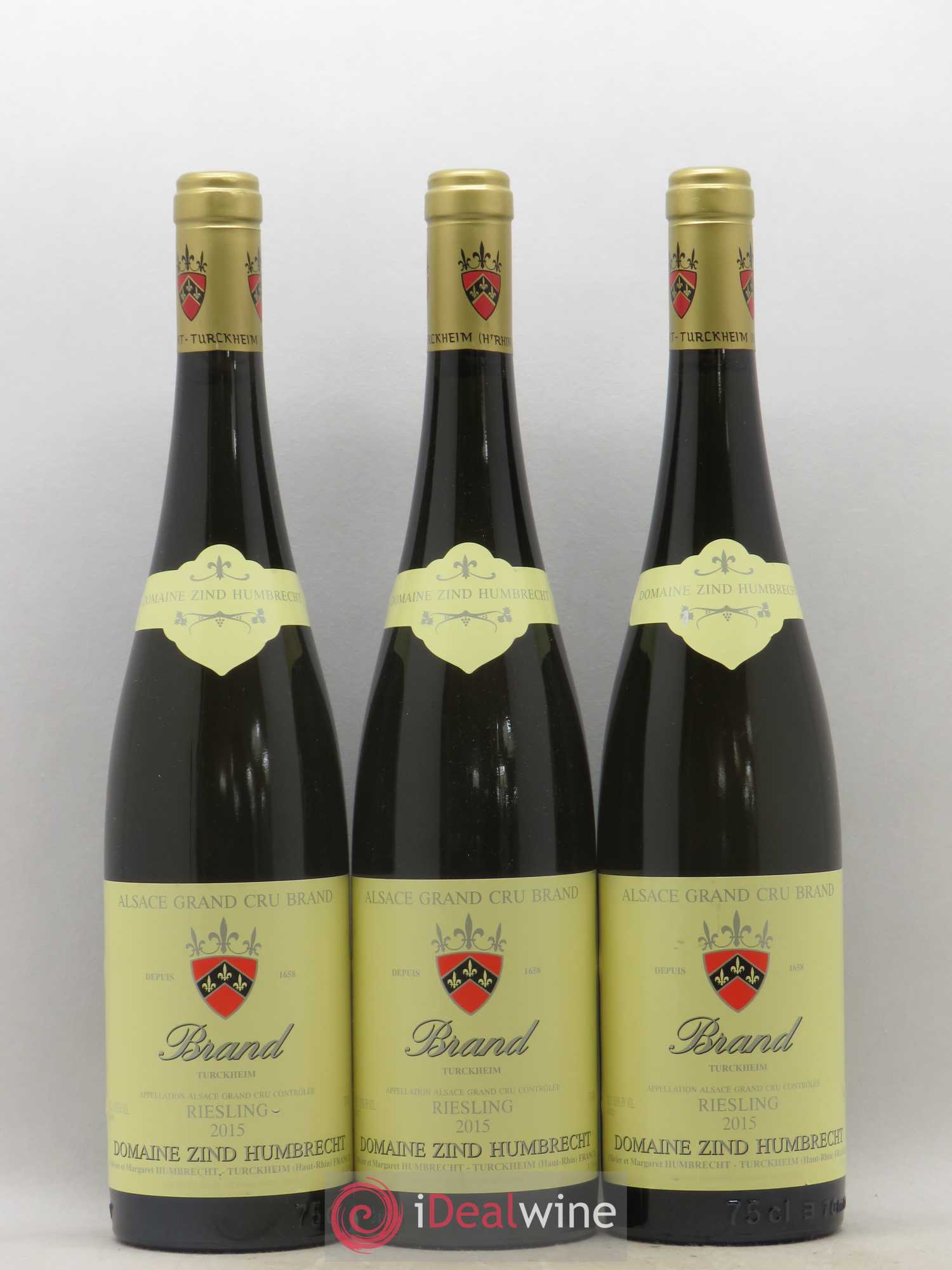 Alsace Riesling Grand Cru Brand Zind-Humbrecht (Domaine) 2015 - Lot de 3 bouteilles - 0
