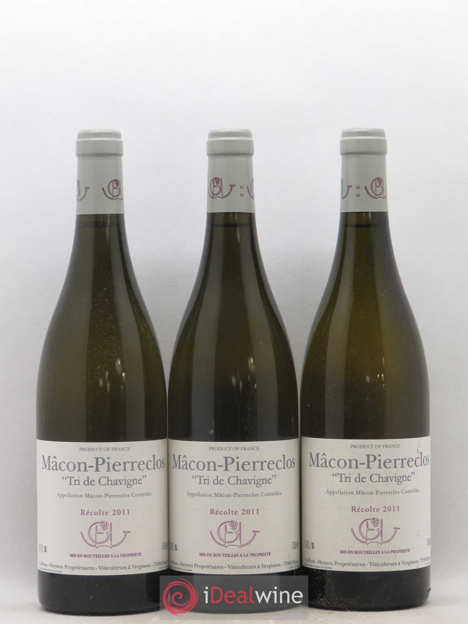Mâcon-Pierreclos Tri de Chavigne Guffens-Heynen 2011 - Posten von 3 Flaschen - 0