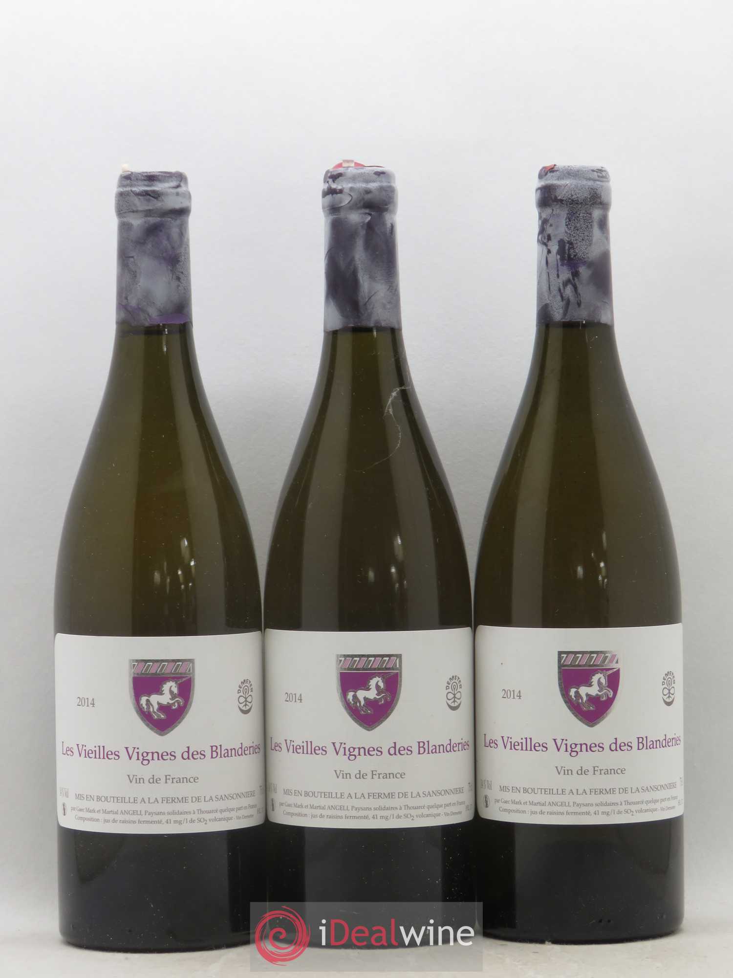 Vin de France Les Vieilles Vignes des Blanderies Mark Angeli (Domaine) - Ferme de la Sansonnière 2014 - Lot de 3 bouteilles - 0
