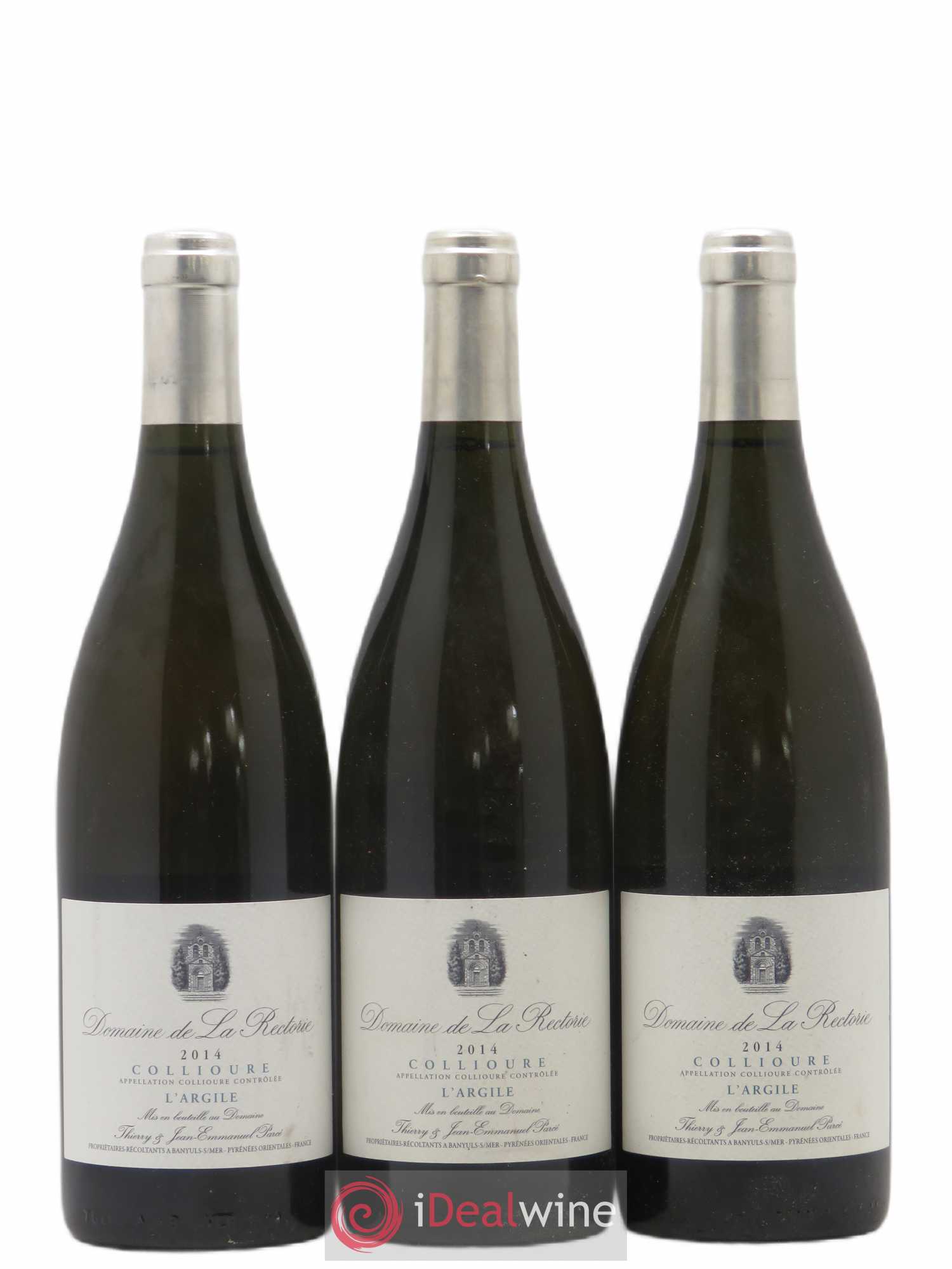 Collioure La Rectorie (Domaine de) L'Argile Thierry et Jean Emmanuel Parcé 2014 - Lot de 3 bouteilles - 0